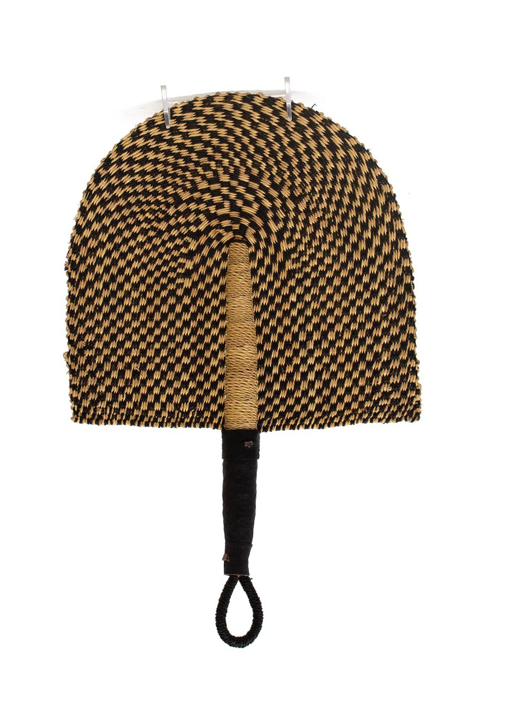Modern Fan - 16" Checkered Black & Natural, photo 1 of 6