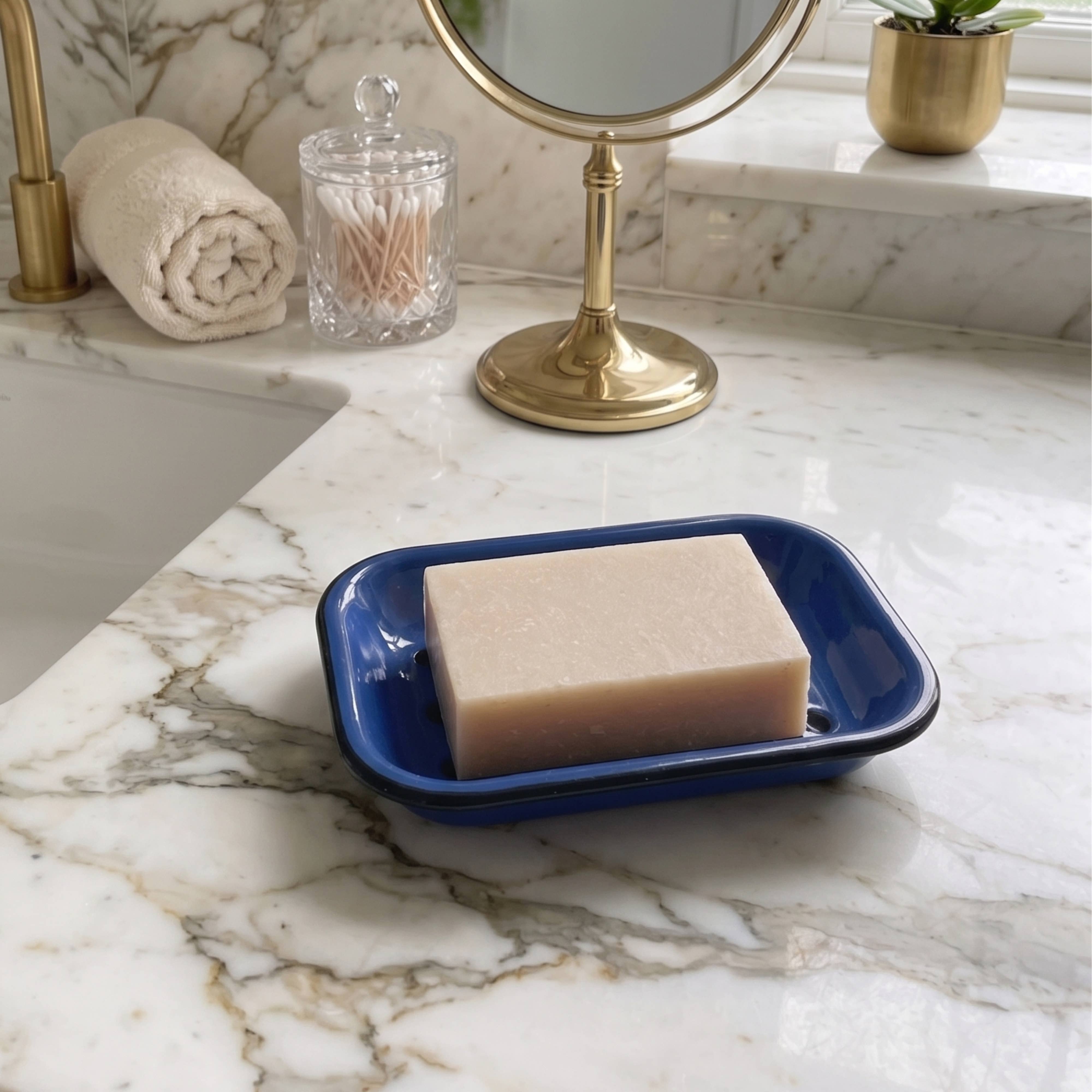 Enamel soap dish in cobalt, photo 6 of 6