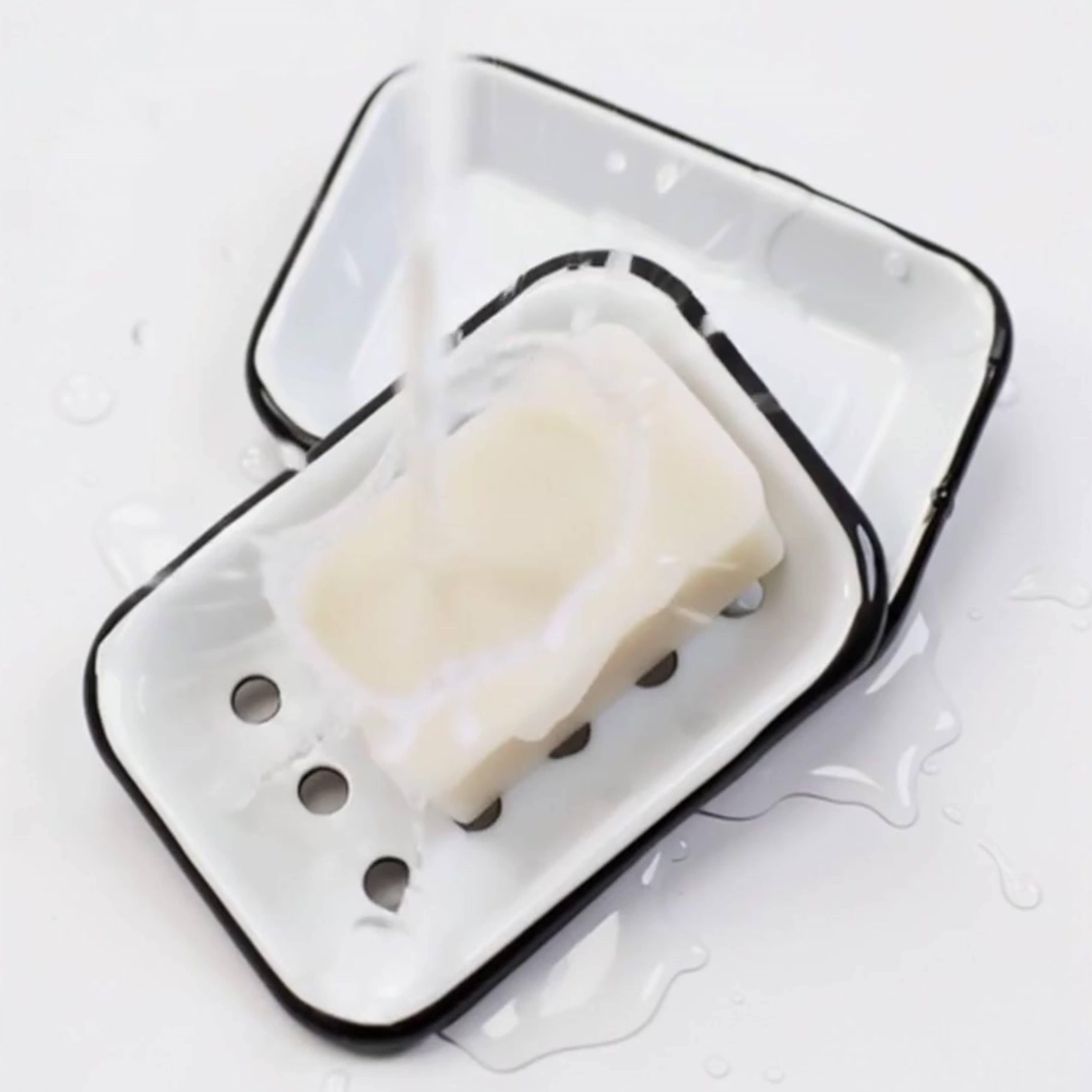 Enamel soap dish in white, photo 2 of 5
