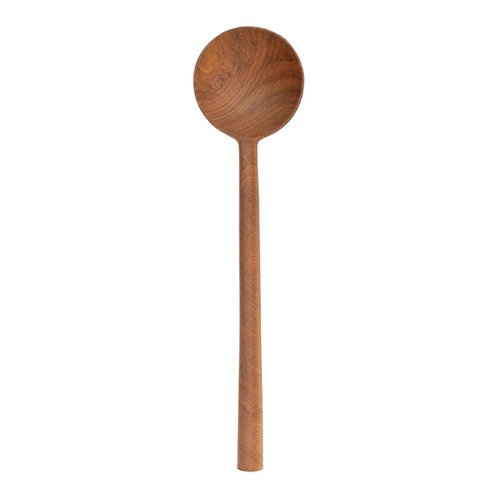 Round Teak Bowl Wooden Spoon, photo 8 of 8