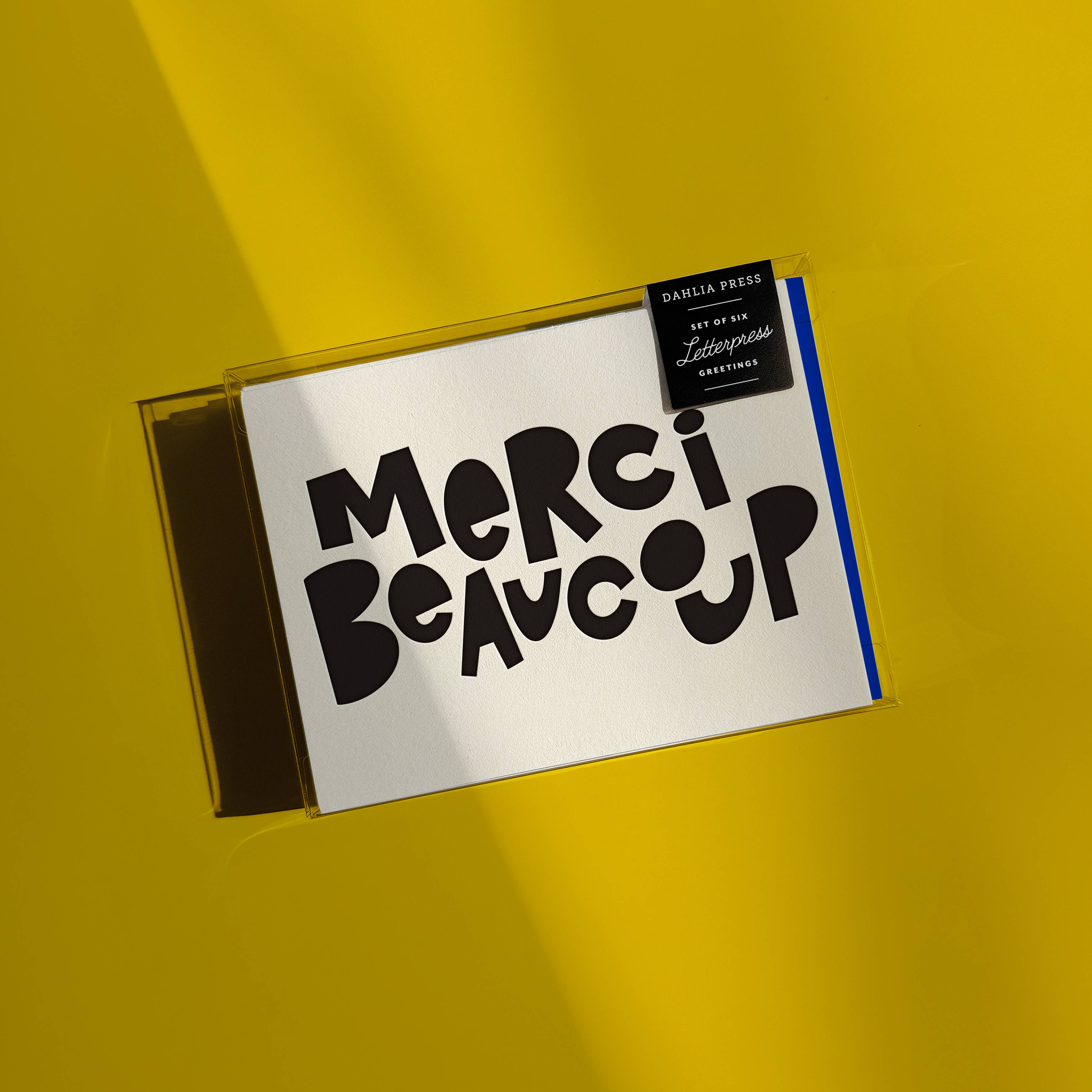 Merci Beaucoup, Letterpress Thank You Greeting Card, photo 2 of 3