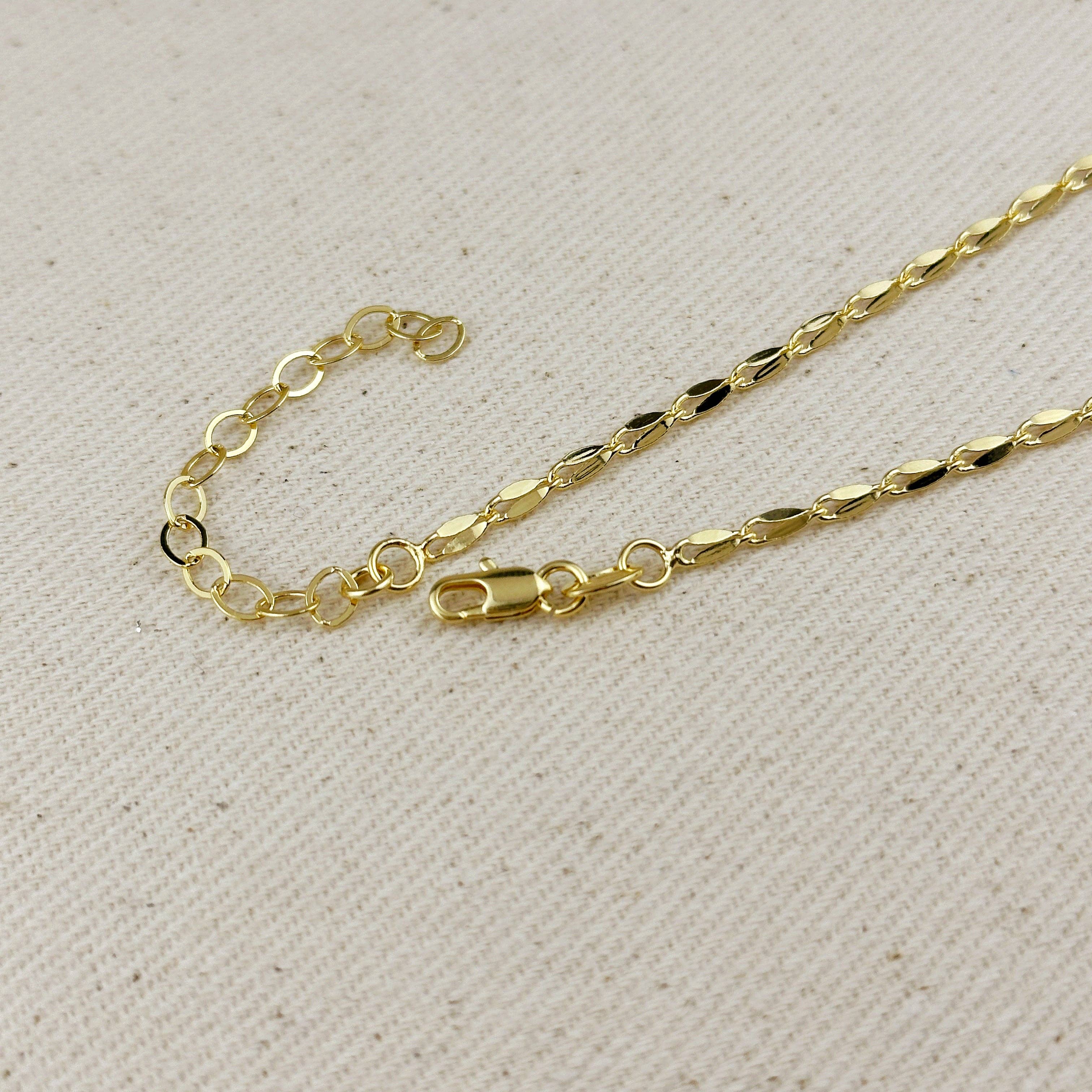 16”- 18k Gold Filled 3mm Fancy Chain Necklace, photo 4 of 4