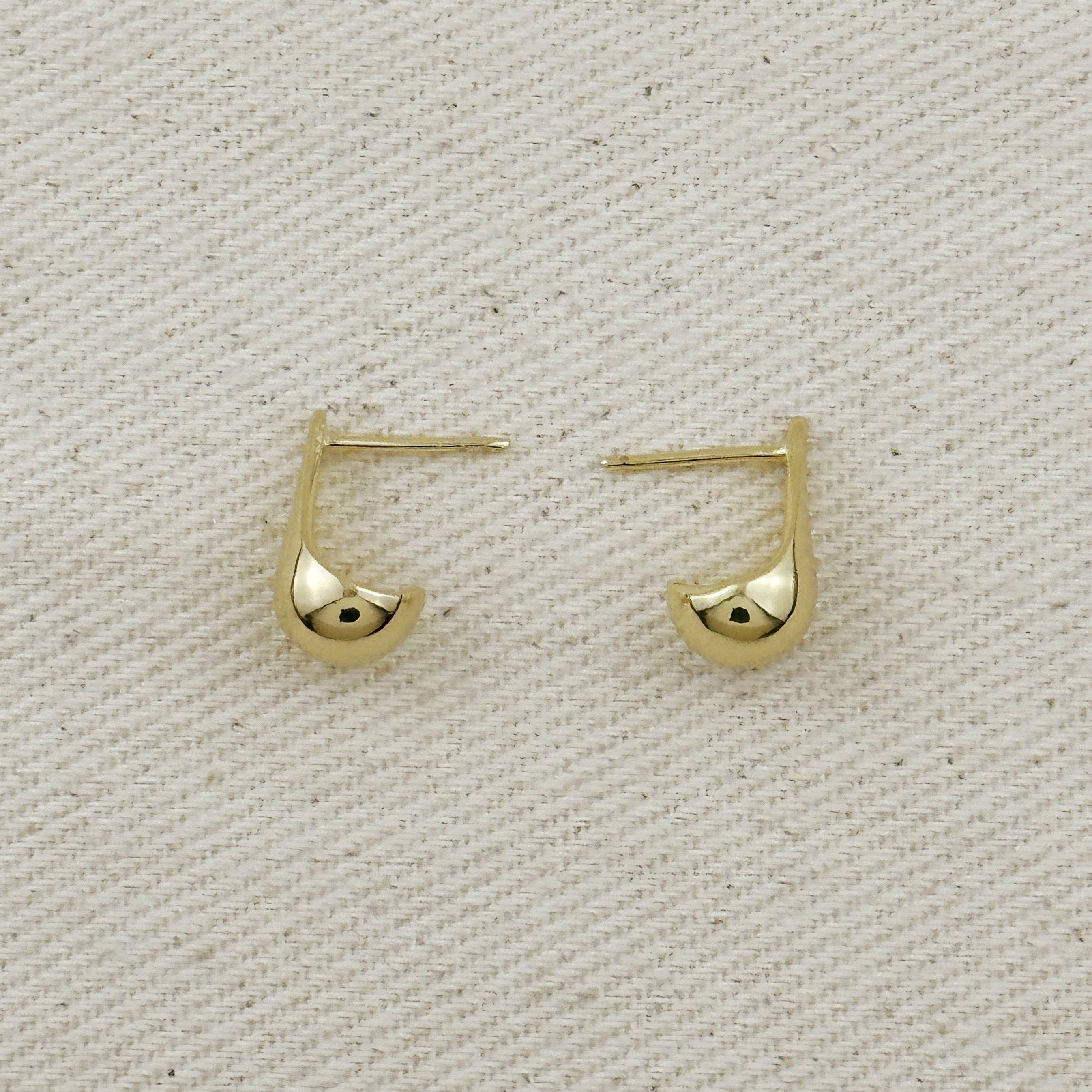 18k Gold Filled 15mm Teardrop Stud Earrings, photo 4 of 5
