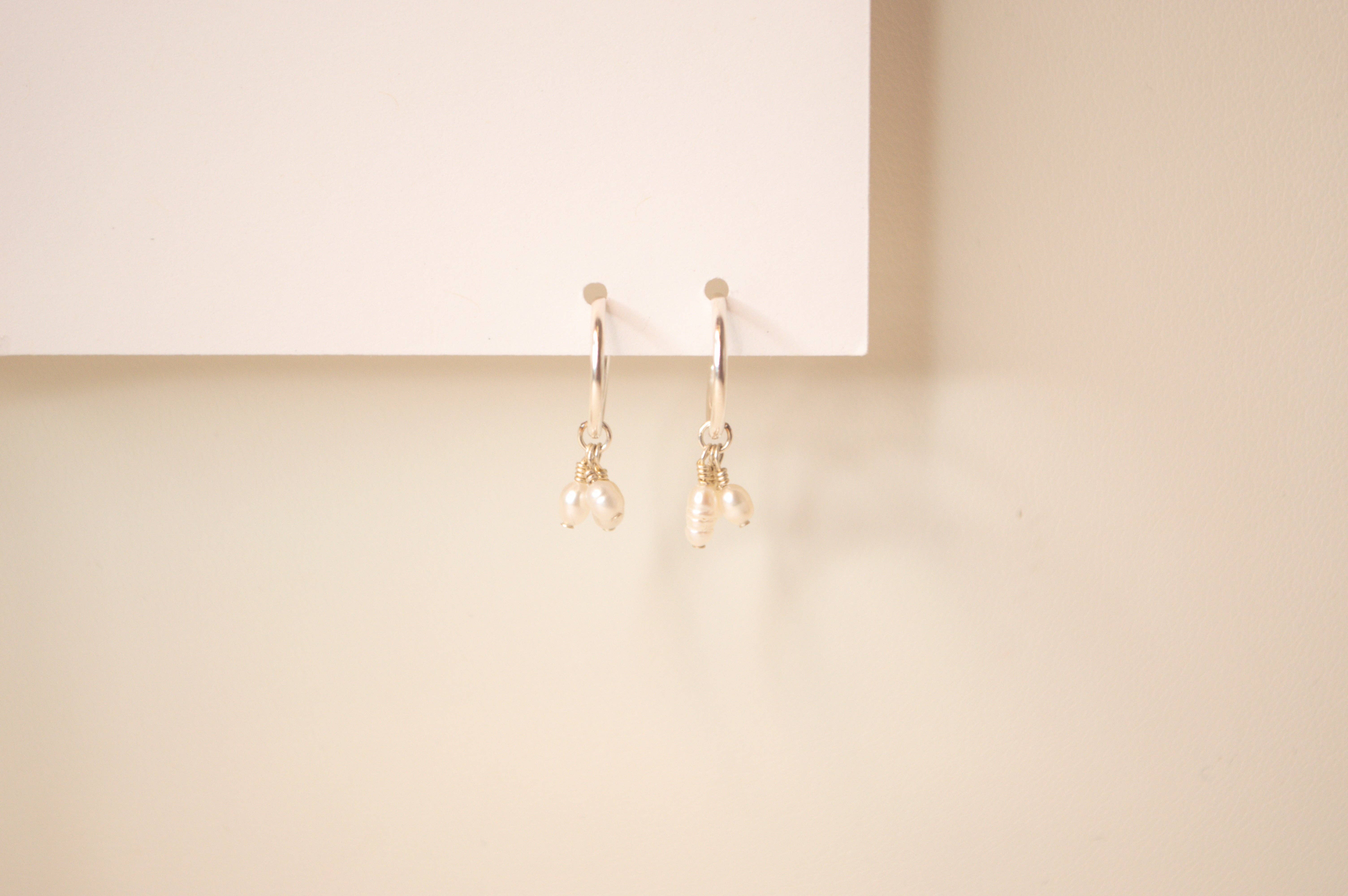 Cluster Pearl Eternal Hoops: .925 Sterling Silver
