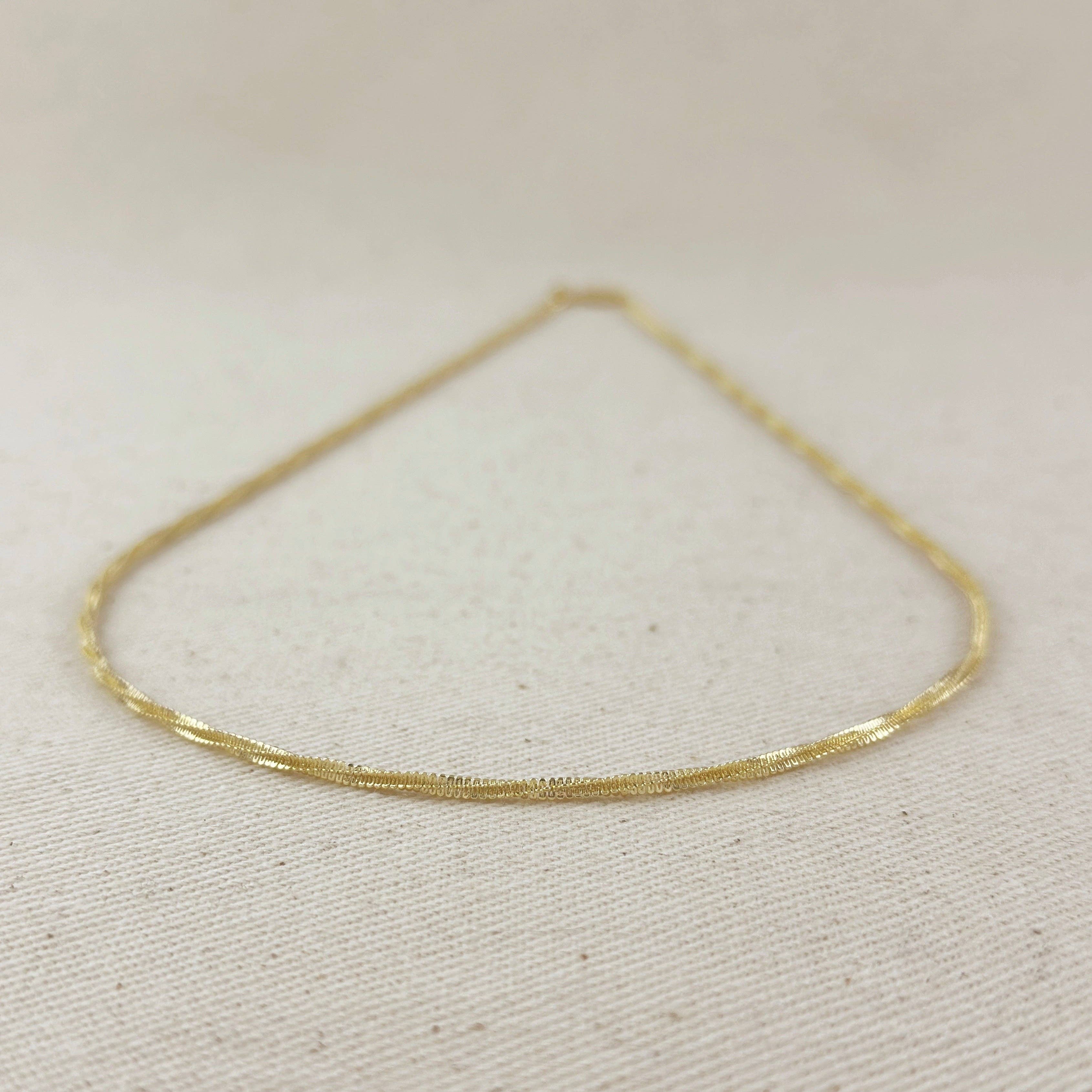 16” - 18K Gold Filled 2mm Square Rope Chain, photo 3 of 8