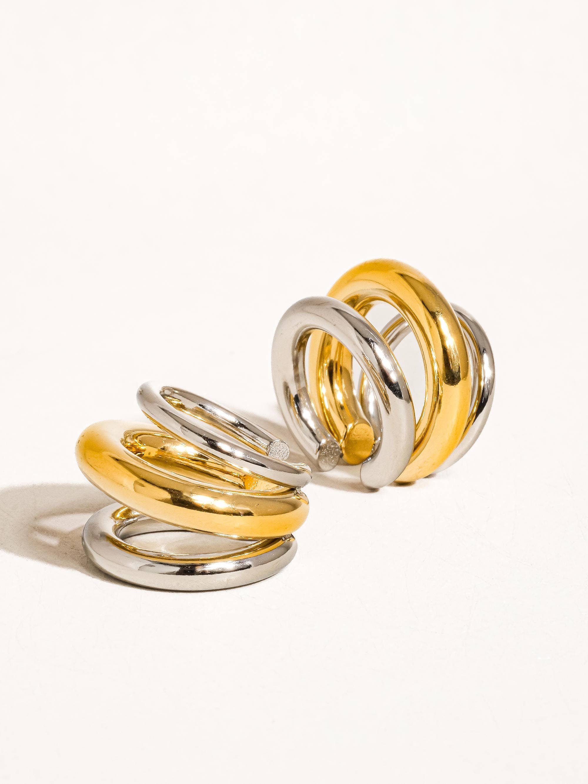 Ames 18K Gold Non-Tarnish Trilayer C Hoop Ear Cuff: Yellow Gold, photo 6 of 6