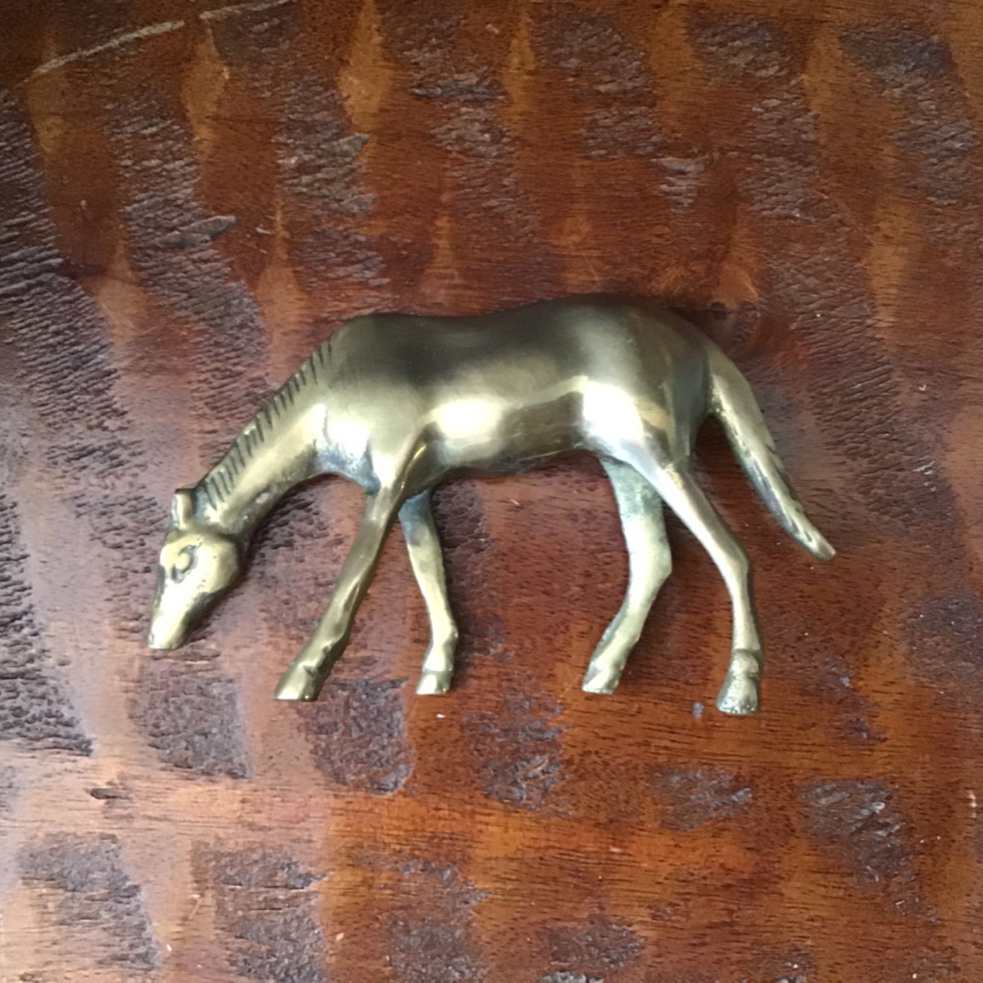 Vintage small brass horse