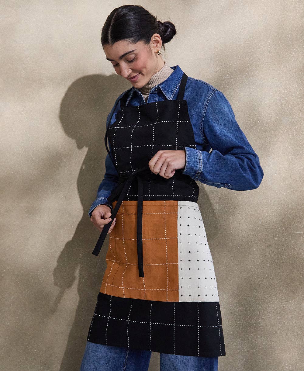 Charcoal Organic Cotton Bib Apron, photo 3 of 3