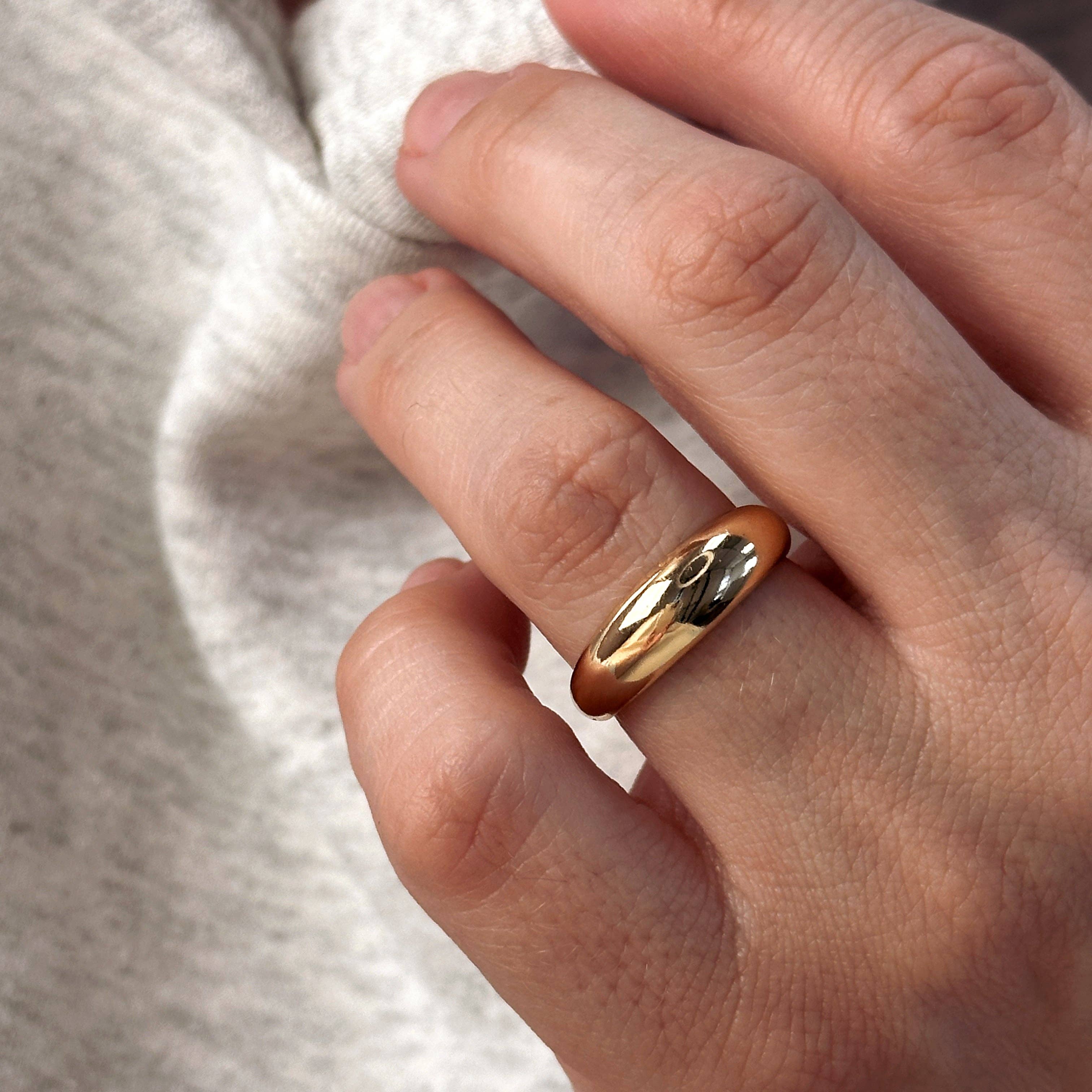 Size 7.5- 18k Gold Filled Mini Polished Dome Ring, photo 6 of 7
