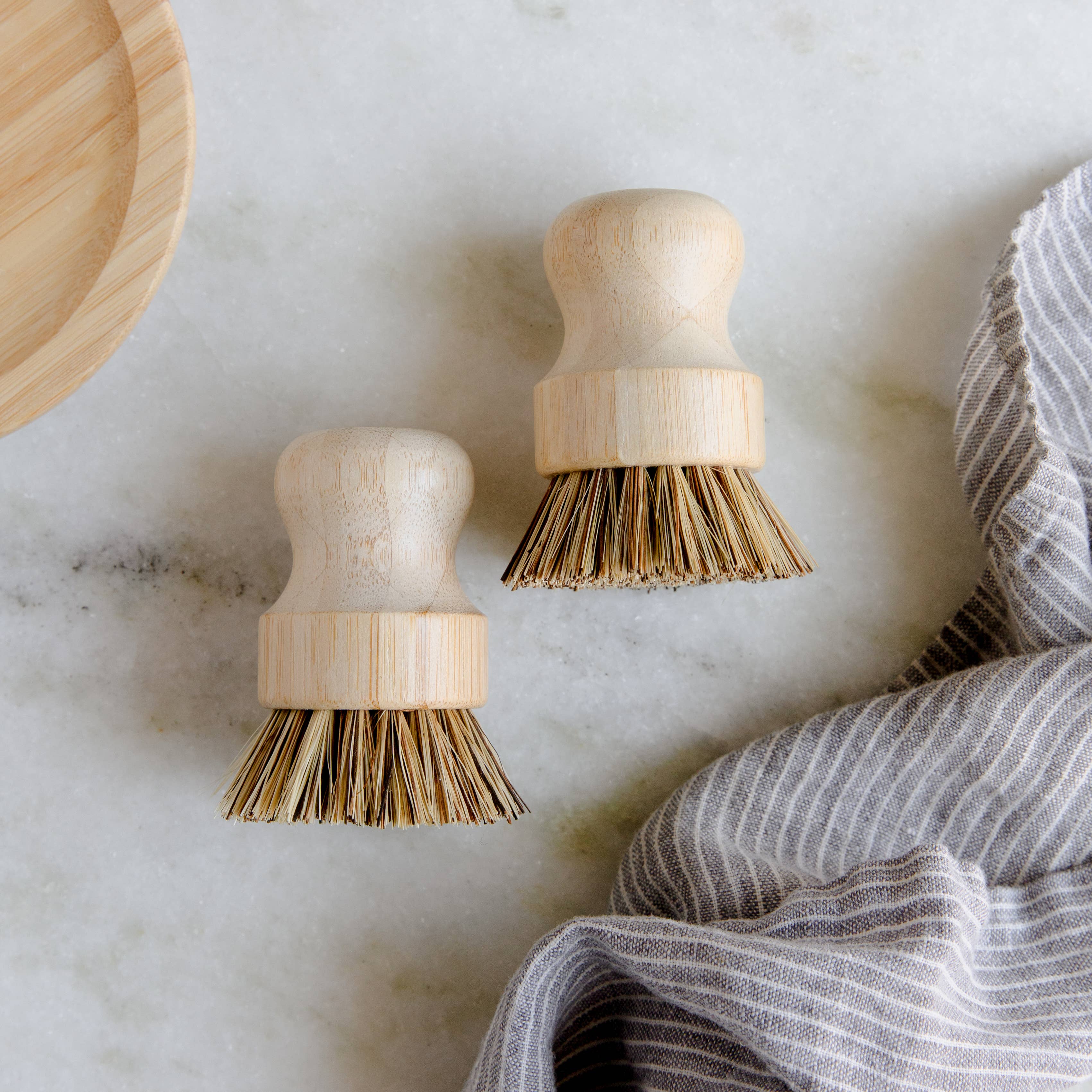 Bamboo Pot Scrubber Brush With Wide Handle | Eco Friendly: One Brush, photo 5 of 6