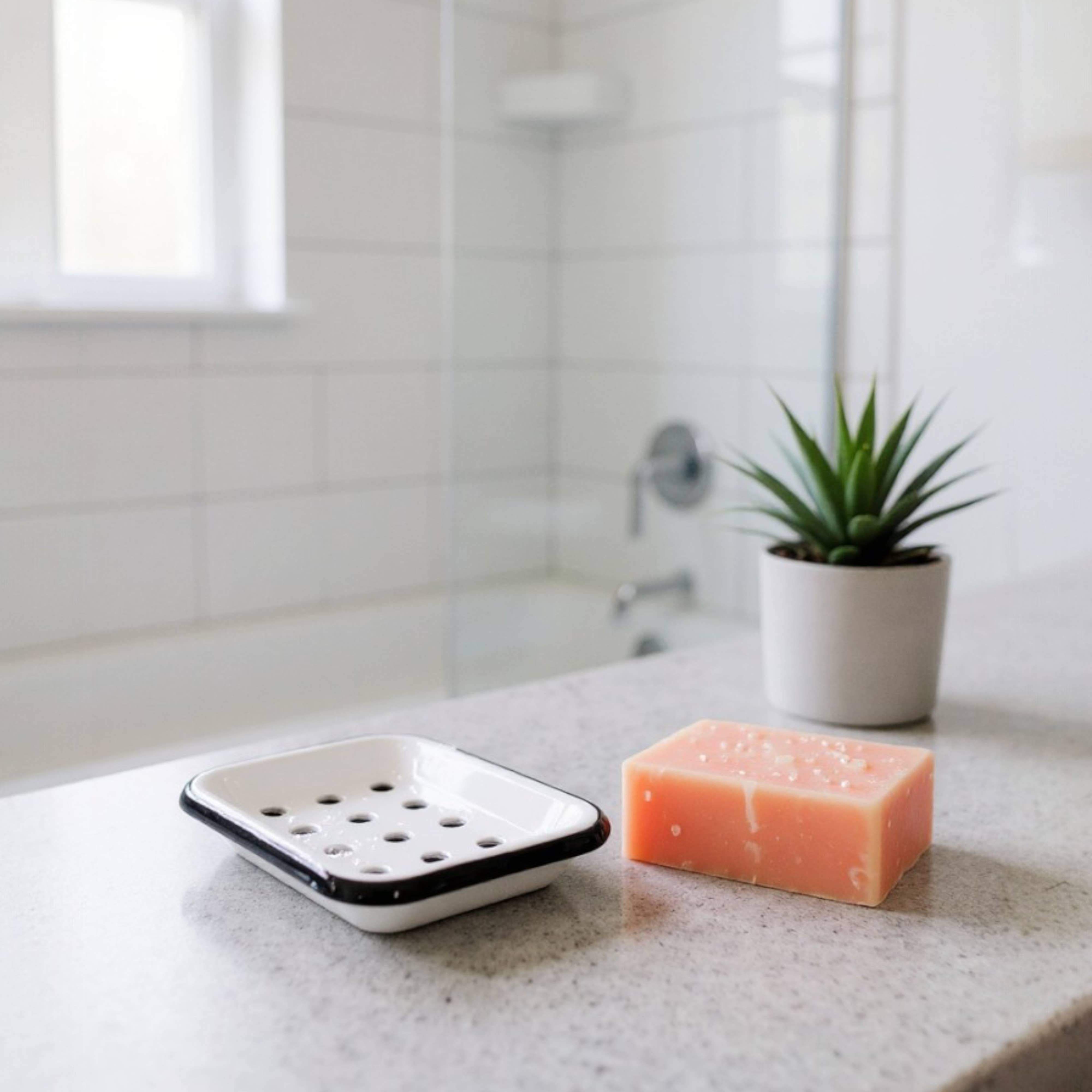 Enamel soap dish in white, photo 3 of 5