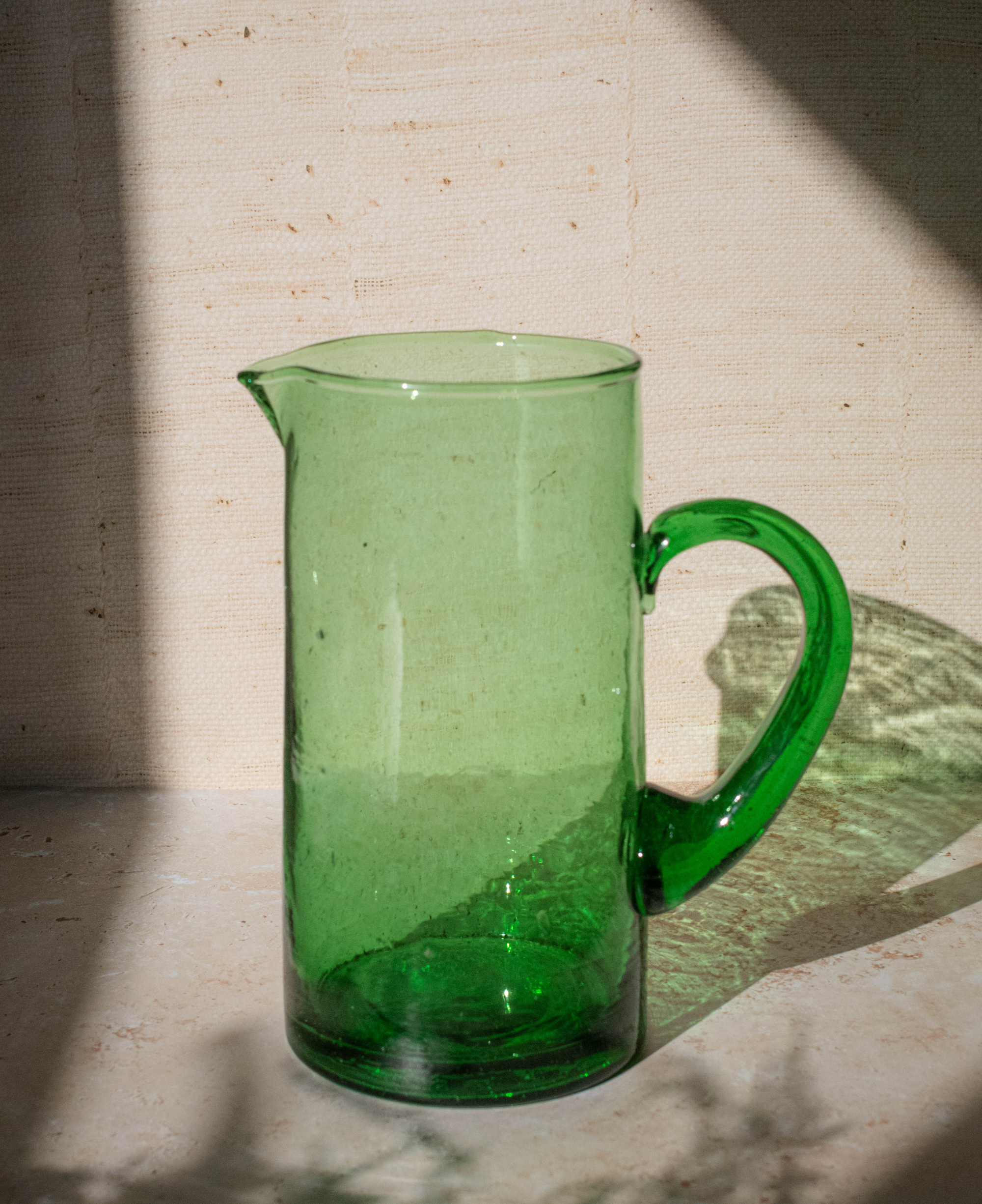 Moroccan Glass Beldi Water Jug - Green, photo 2 of 3