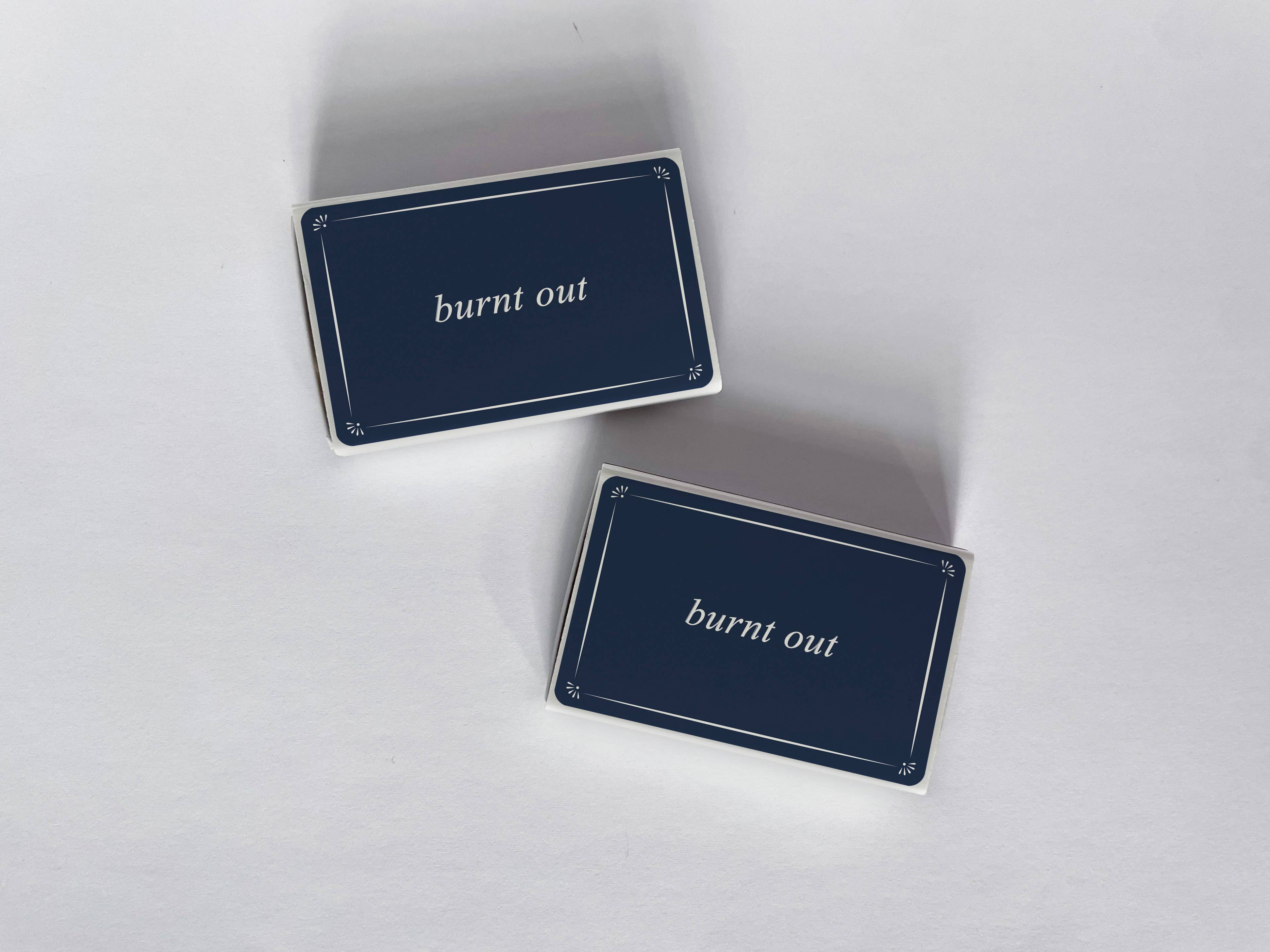 Burnt Out Navy Blue Matchbook, photo 2 of 2