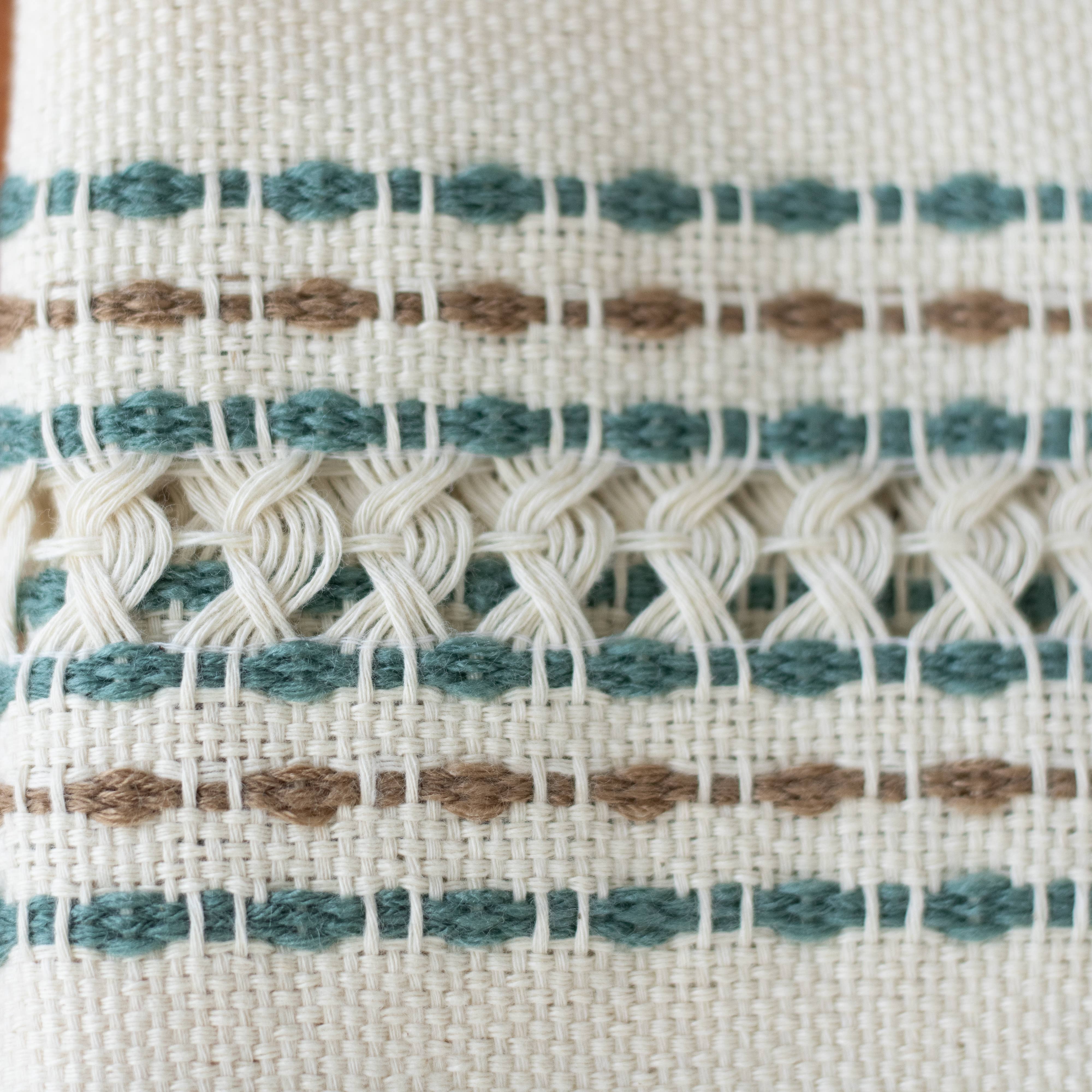 Handwoven Cotton Napkin - Green and Brown, photo 3 of 4