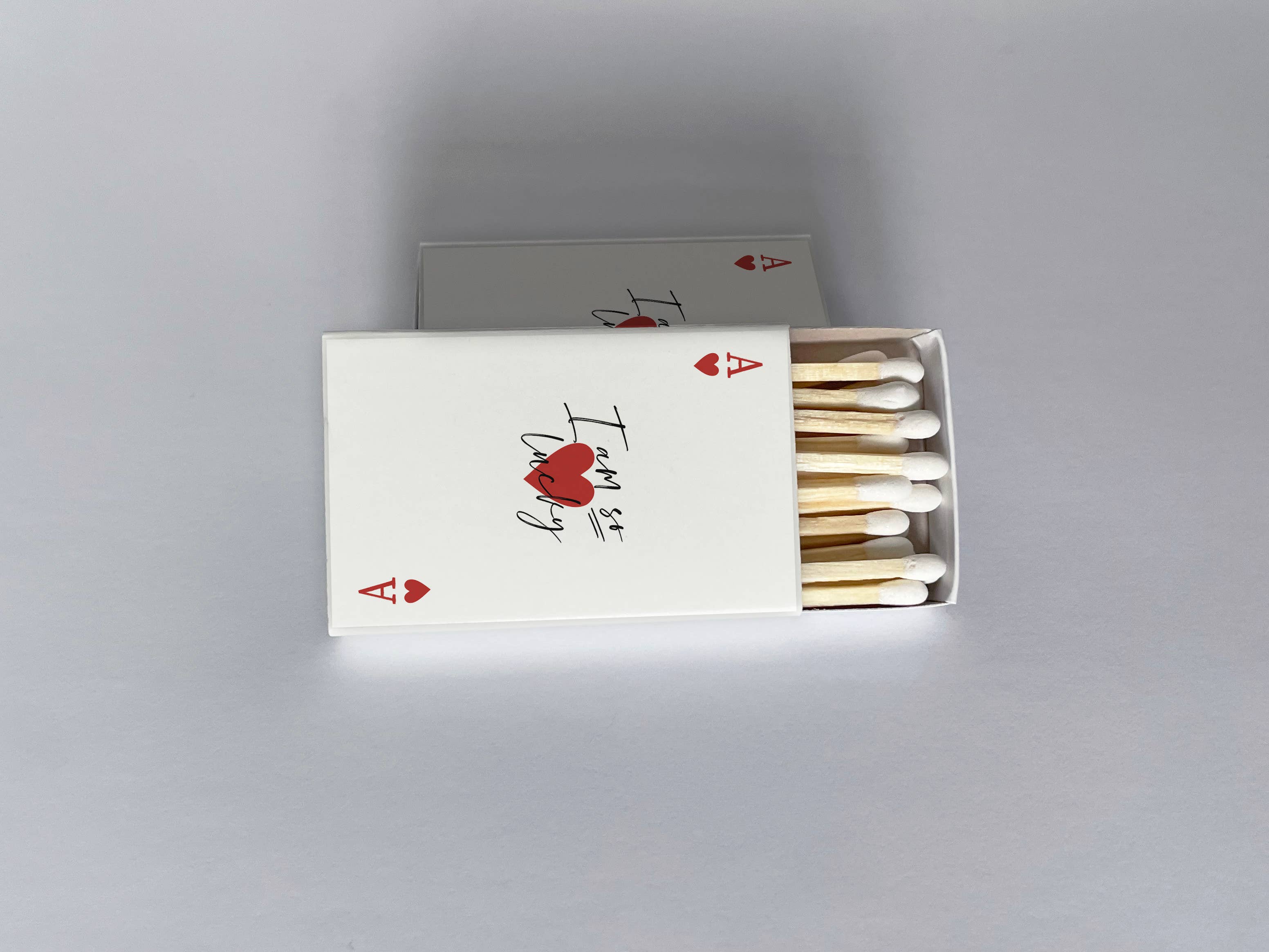 I Am So Lucky Ace of Hearts Playing Card Matchbook, photo 1 of 2