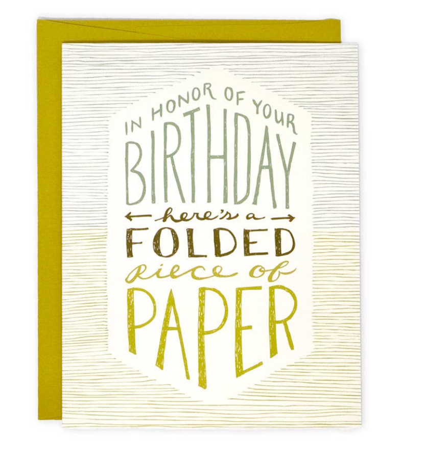 Folded Paper Bday Card