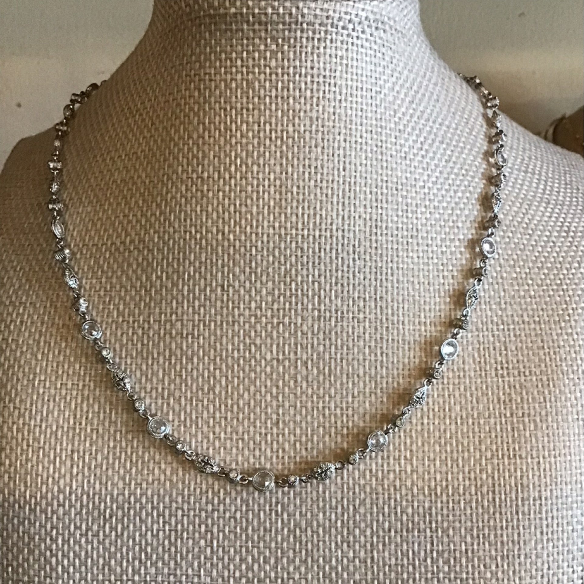 Nadri silver strand necklace