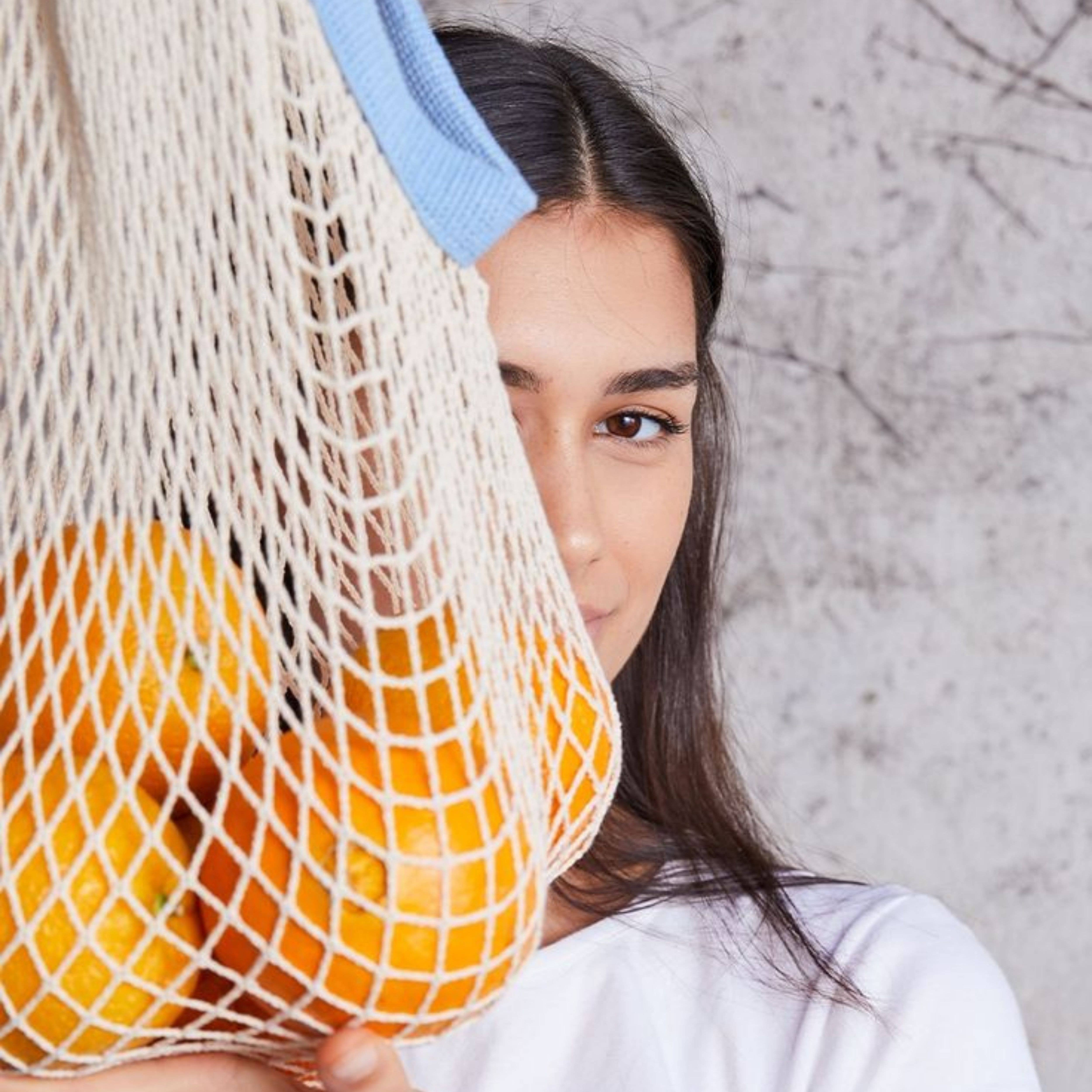 The french market bag two tone: French blue/wheat, photo 5 of 8