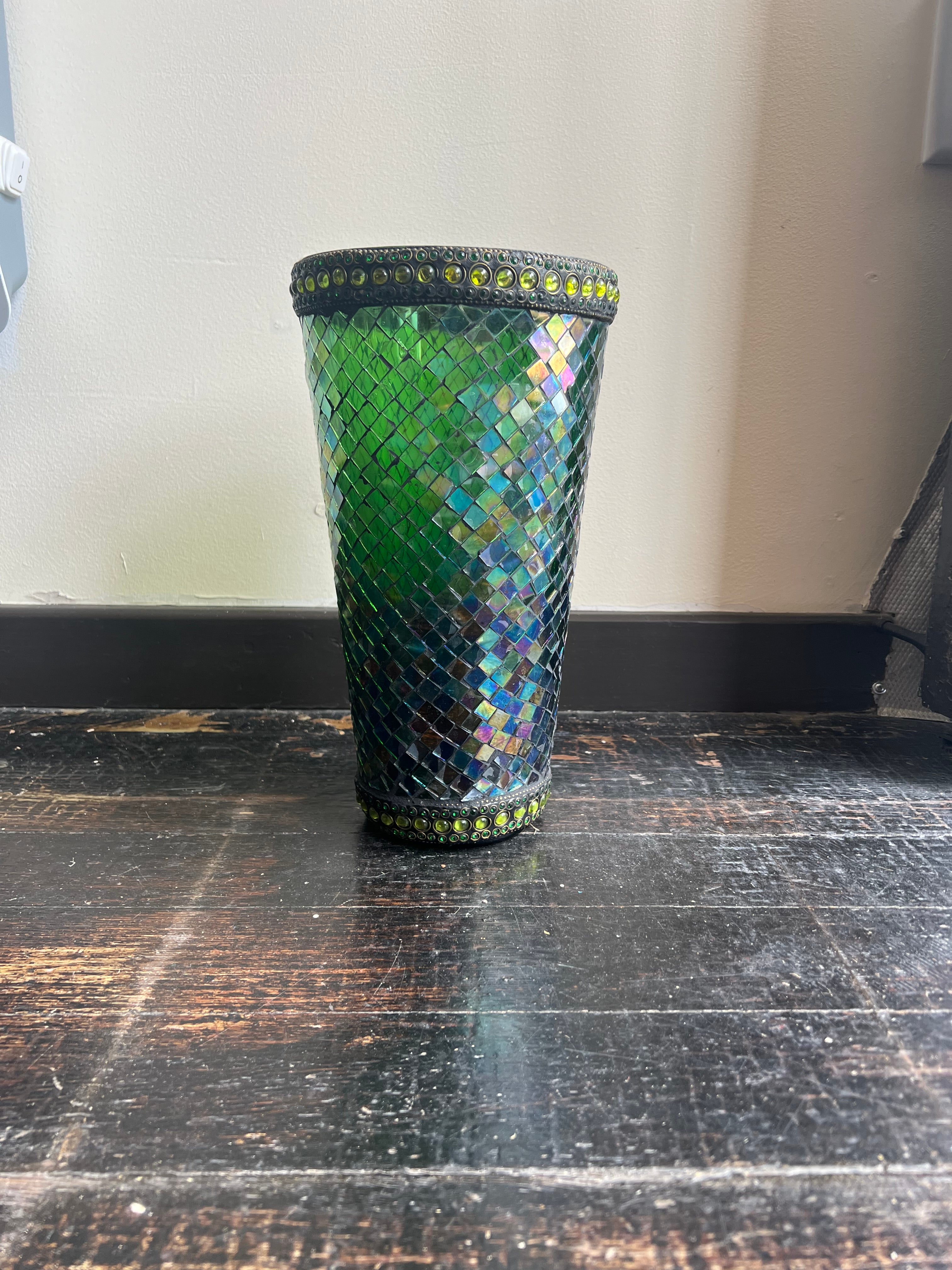 Stained glass cut vase
