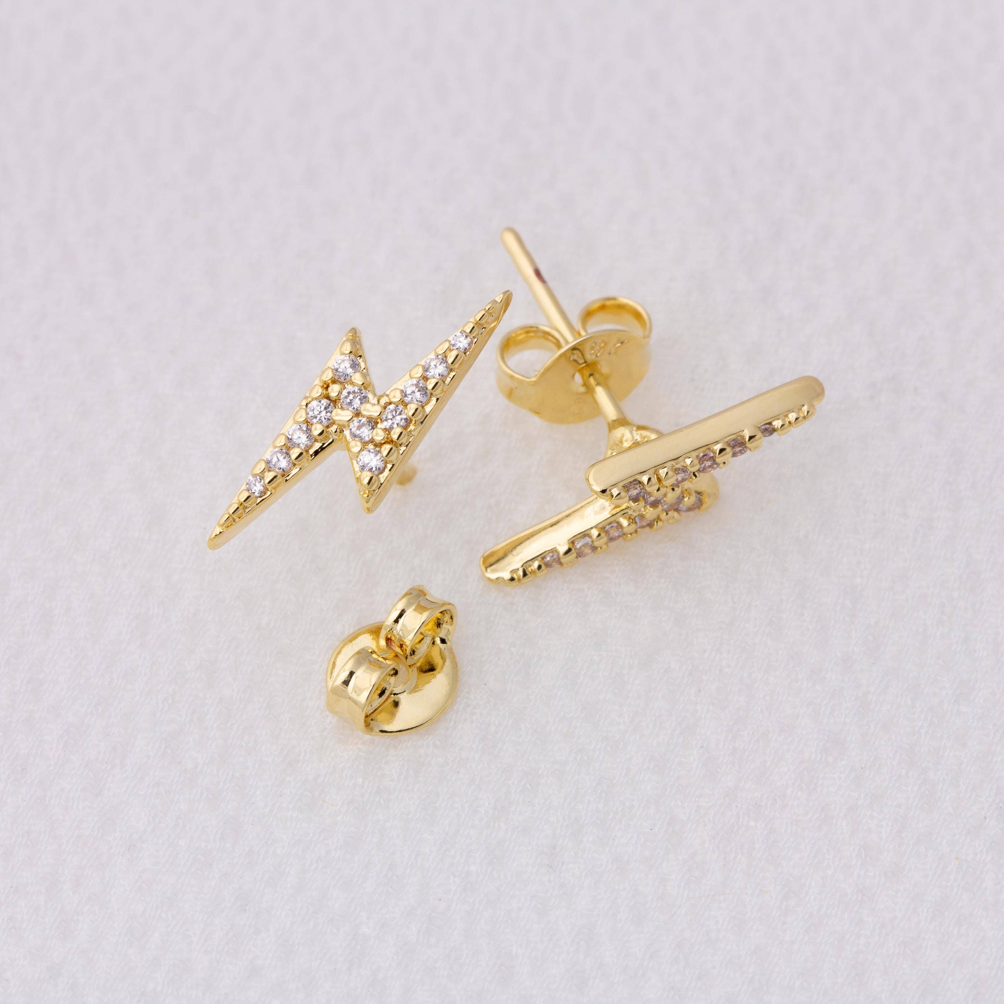 Mini Lightning Bolt Stackable Earrings, photo 3 of 4
