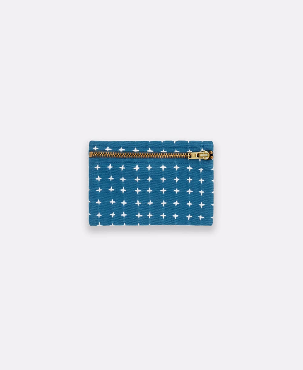 Cross-Stitch Coin Purse: Cobalt