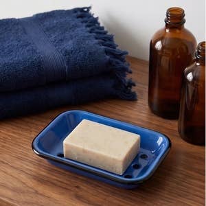 Enamel soap dish in cobalt, photo 3 of 6