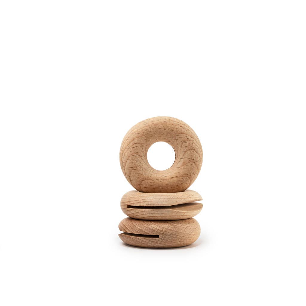 Natural Beechwood donut snack bag clip