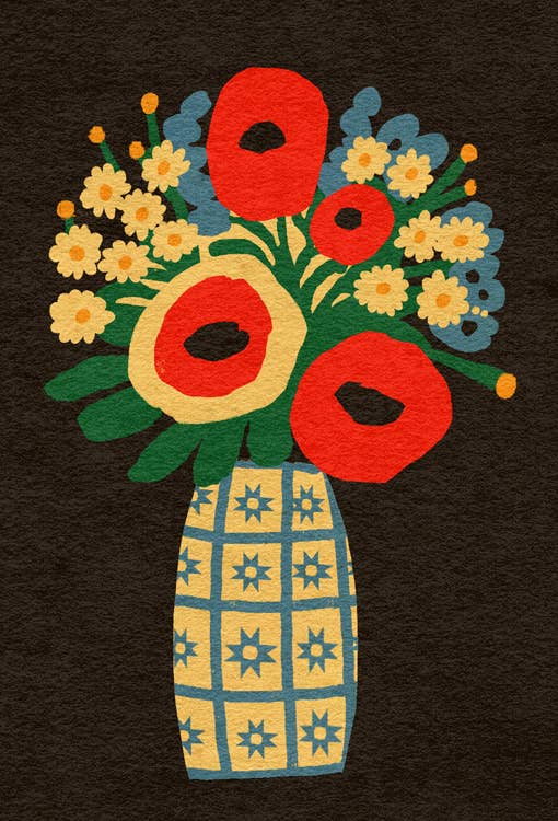 Sticker - Folk Flower Vase, photo 2 of 3