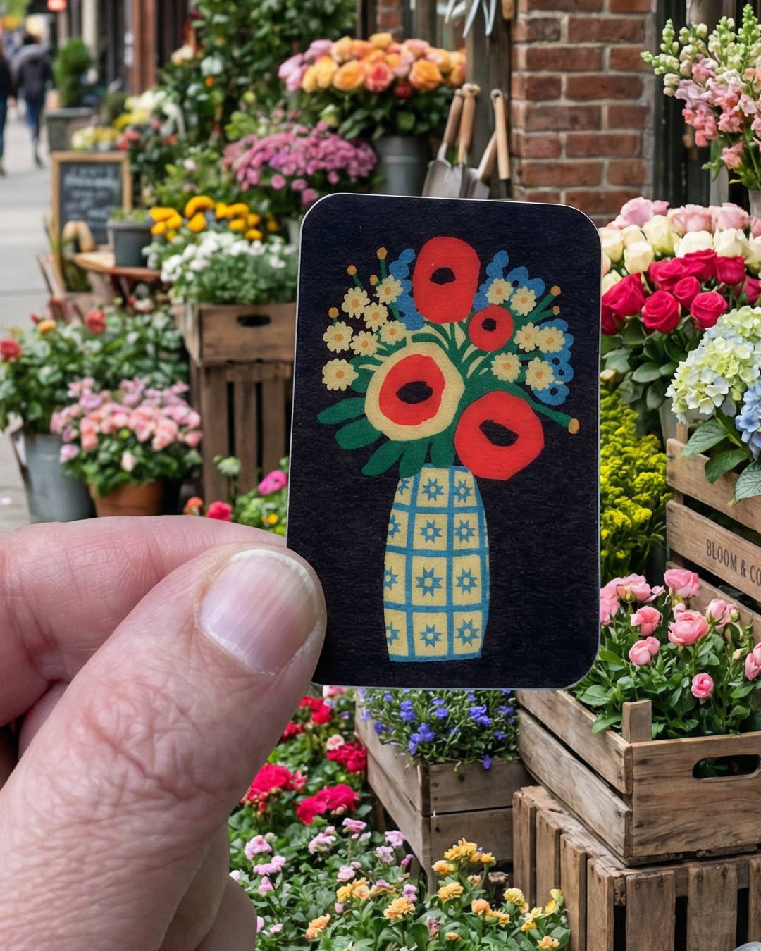 Sticker - Folk Flower Vase, photo 3 of 3