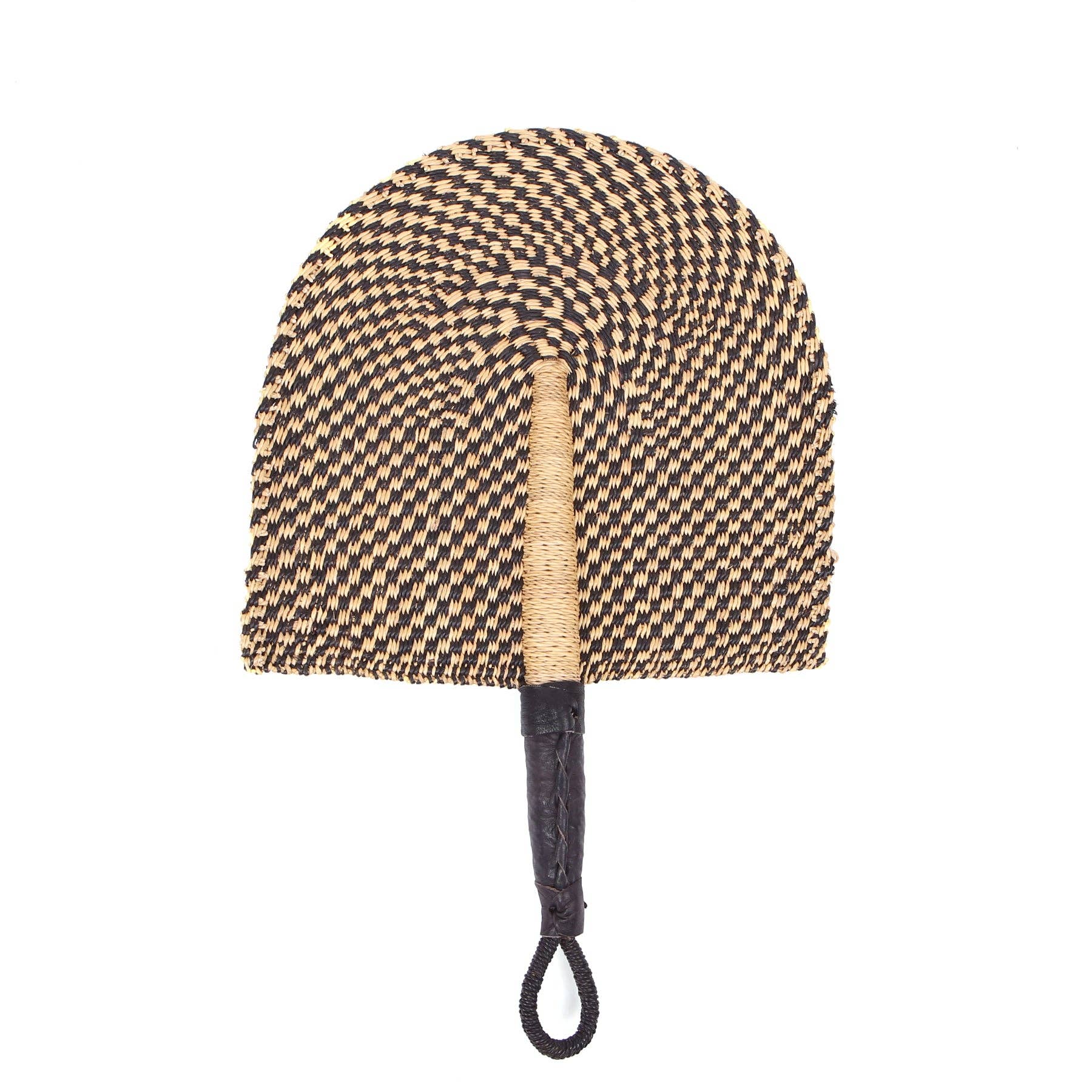 Modern Fan - 16" Checkered Black & Natural, photo 3 of 6