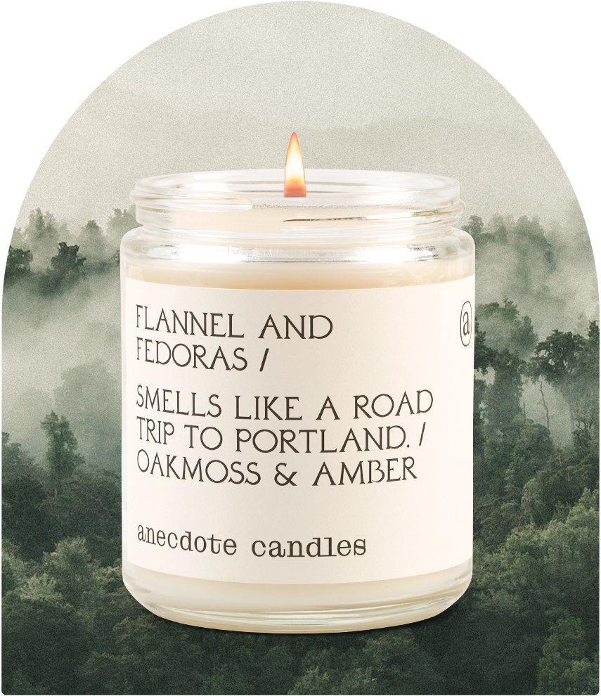 Flannel & Fedoras (Oakmoss & Amber) Candle: 7.8 oz Glass Jar, photo 5 of 6
