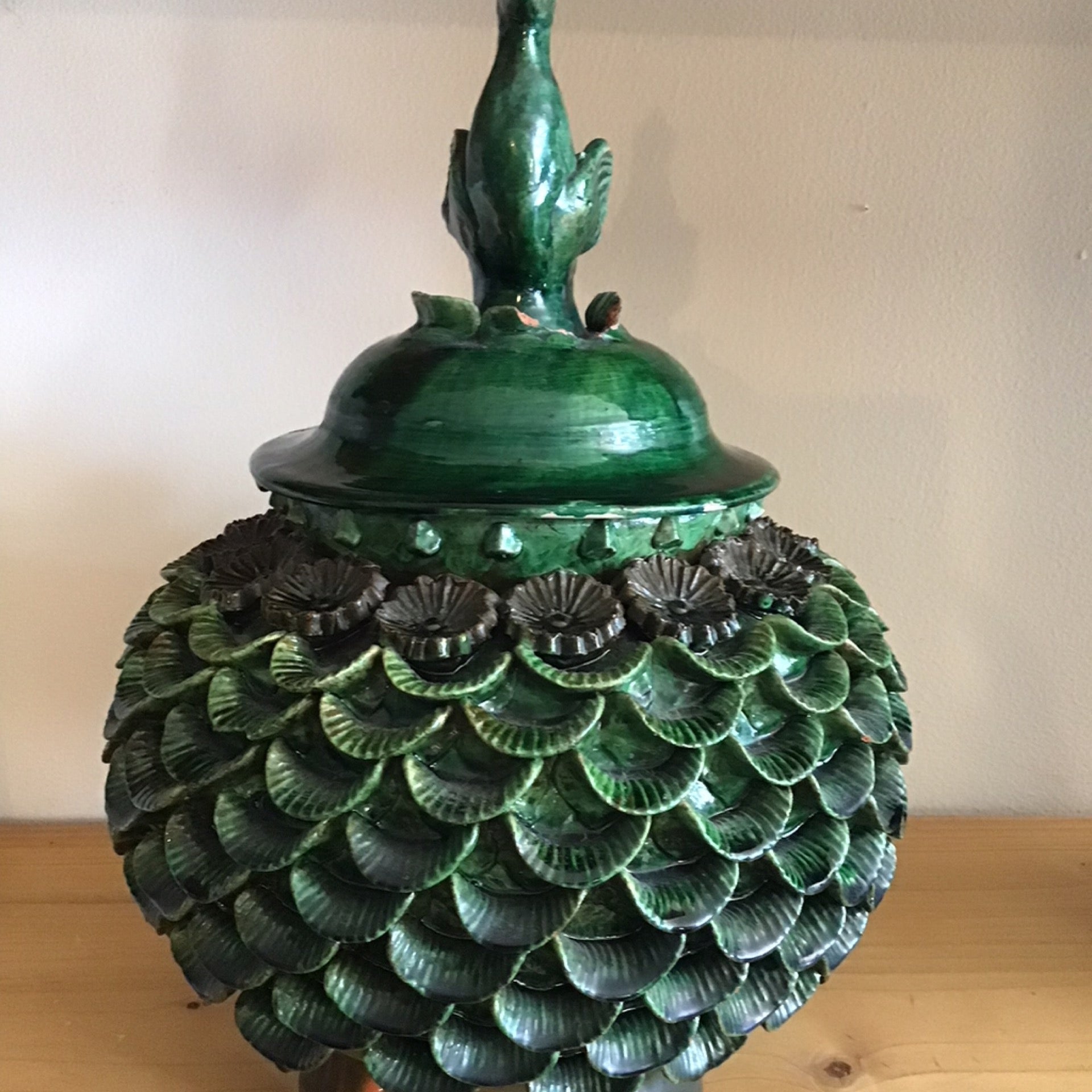 Vintage Extra large Mexican Terracotta bowl w/ lid
