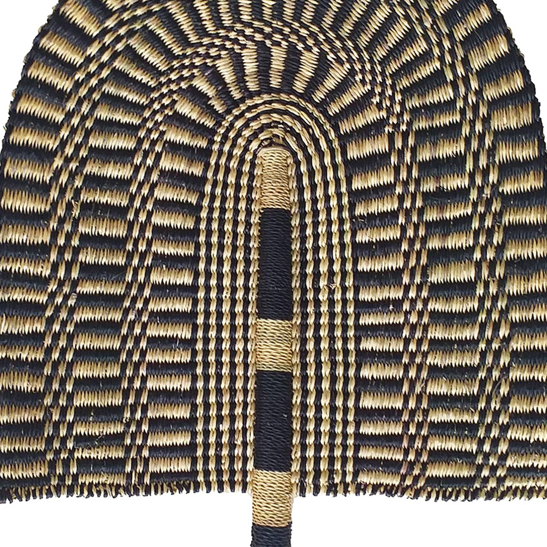 Large Black and Natural Checkered Fan, photo 2 of 2