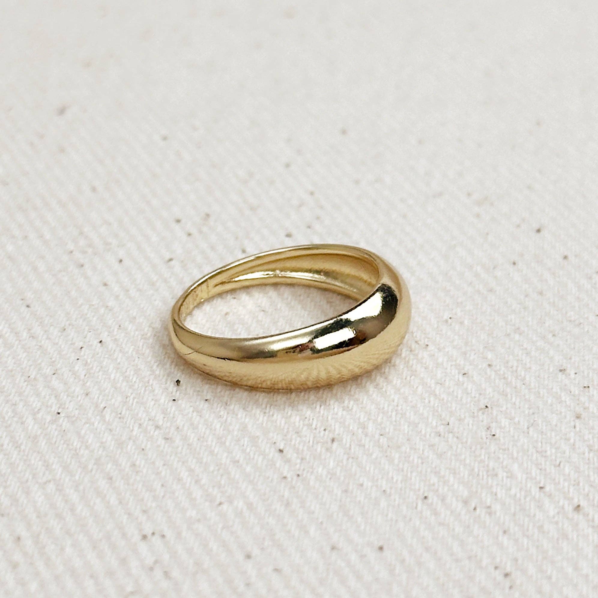Size 7.5- 18k Gold Filled Mini Polished Dome Ring, photo 1 of 7