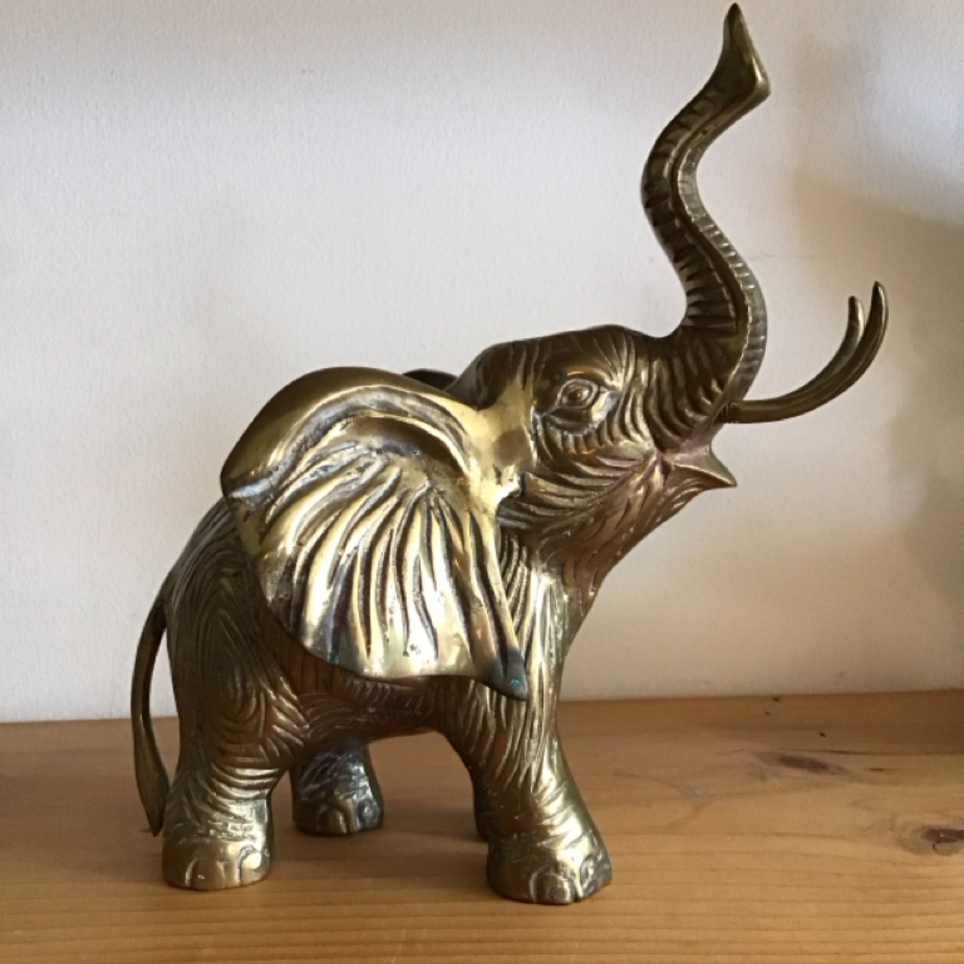 Vintage large brass elephant