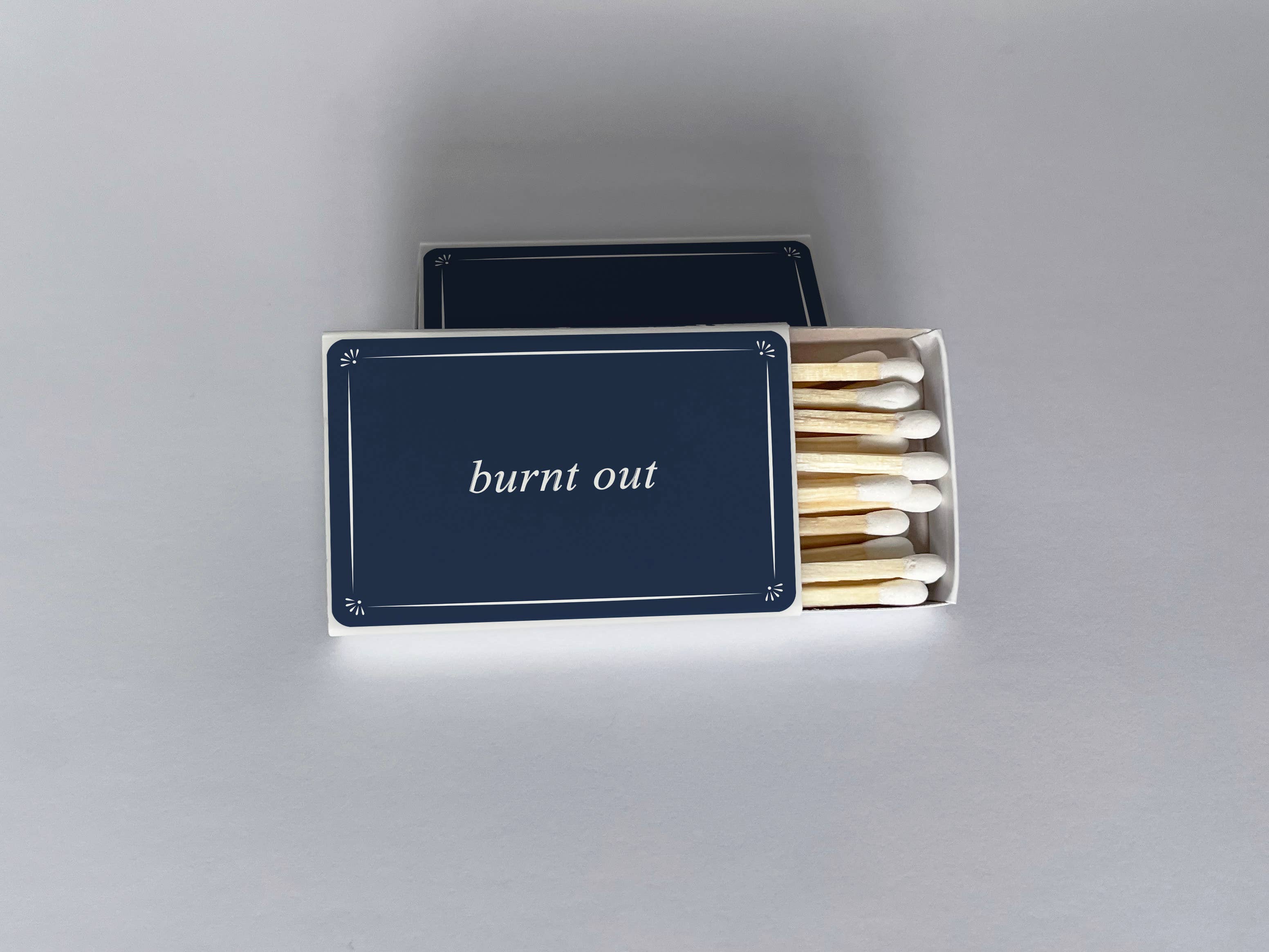 Burnt Out Navy Blue Matchbook, photo 1 of 2