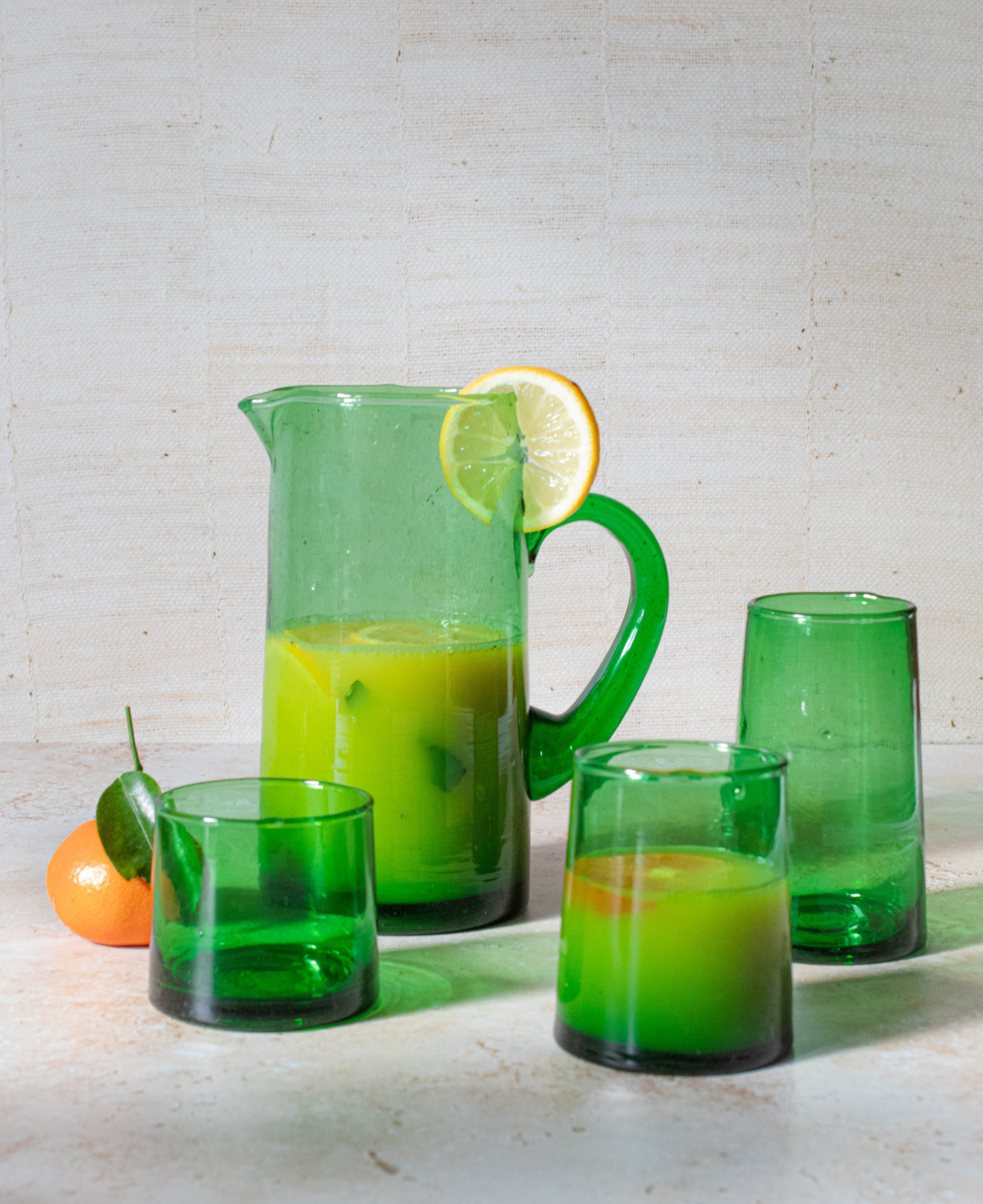 Moroccan Glass Beldi Water Jug - Green, photo 3 of 3