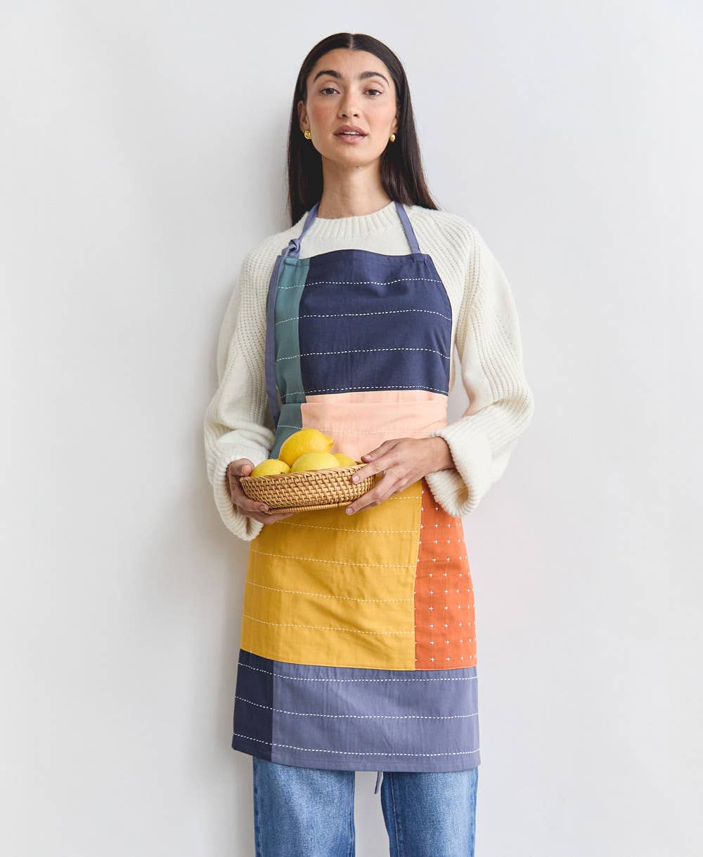 Colorblock Organic Cotton Bib Apron, photo 2 of 3
