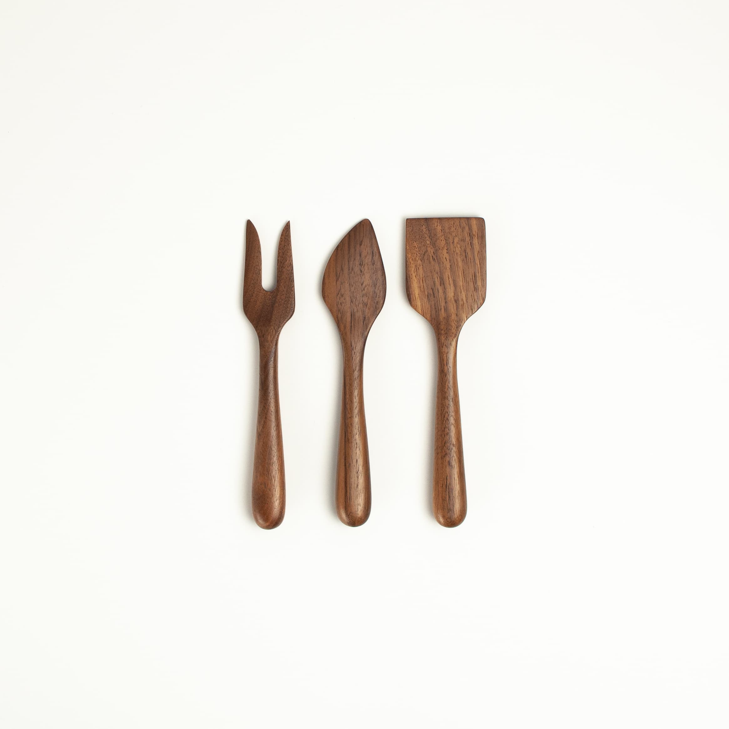 6.5" Walnut Wood Cheese Set - Handmade Serving Utensils, photo 1 of 3