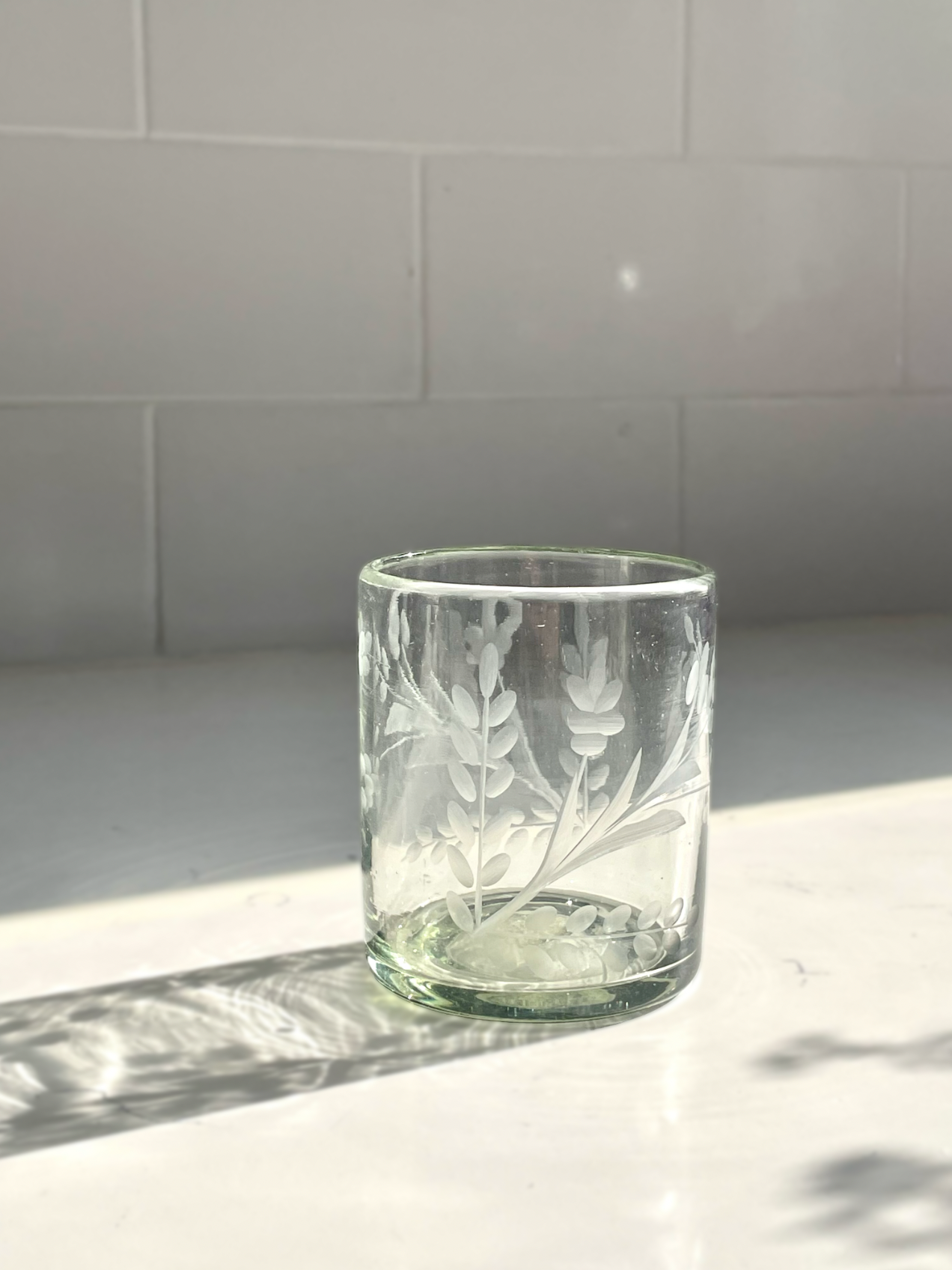 Hand-etched Tumbler Glass: Large, photo 7 of 8