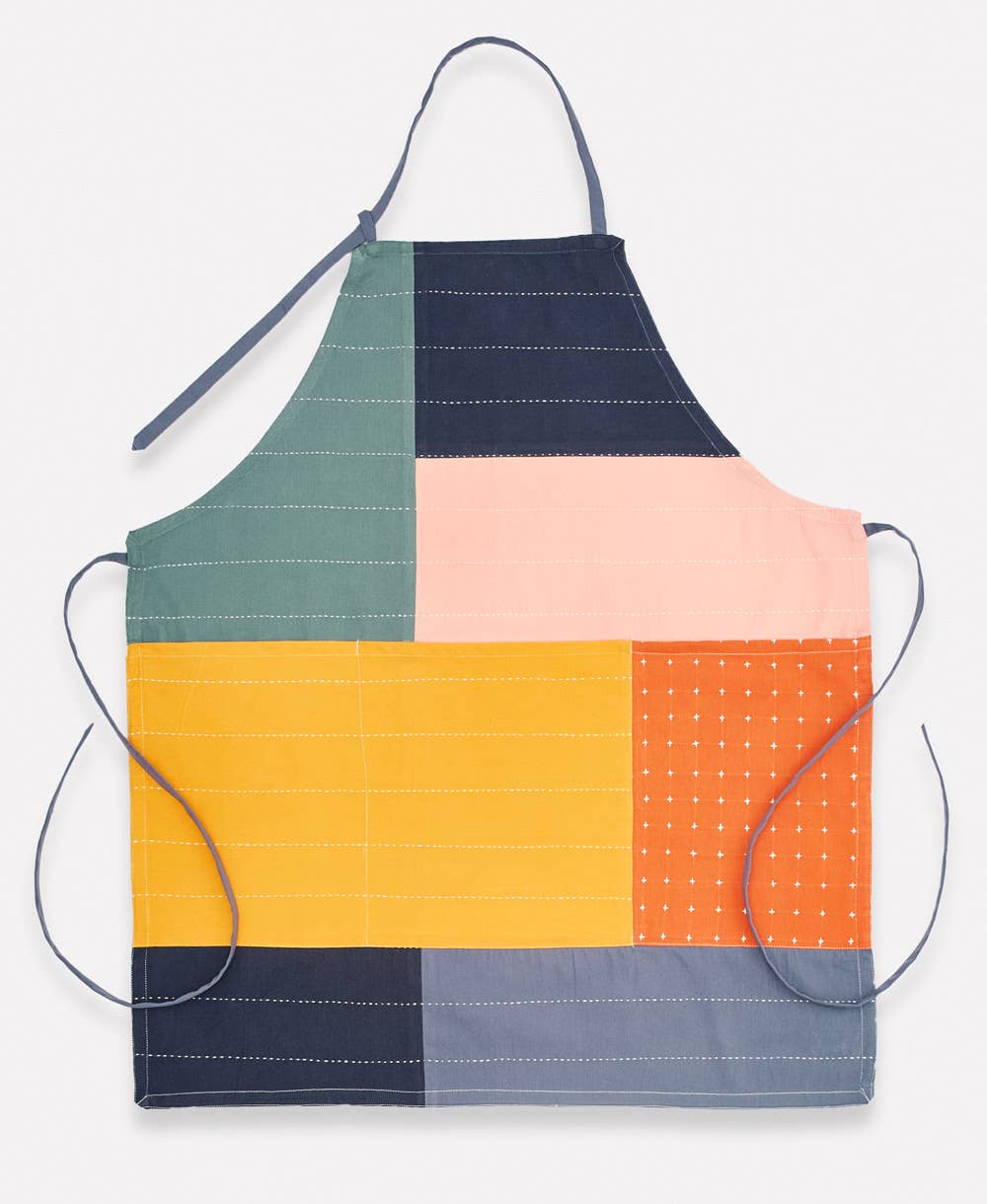 Colorblock Organic Cotton Bib Apron, photo 1 of 3