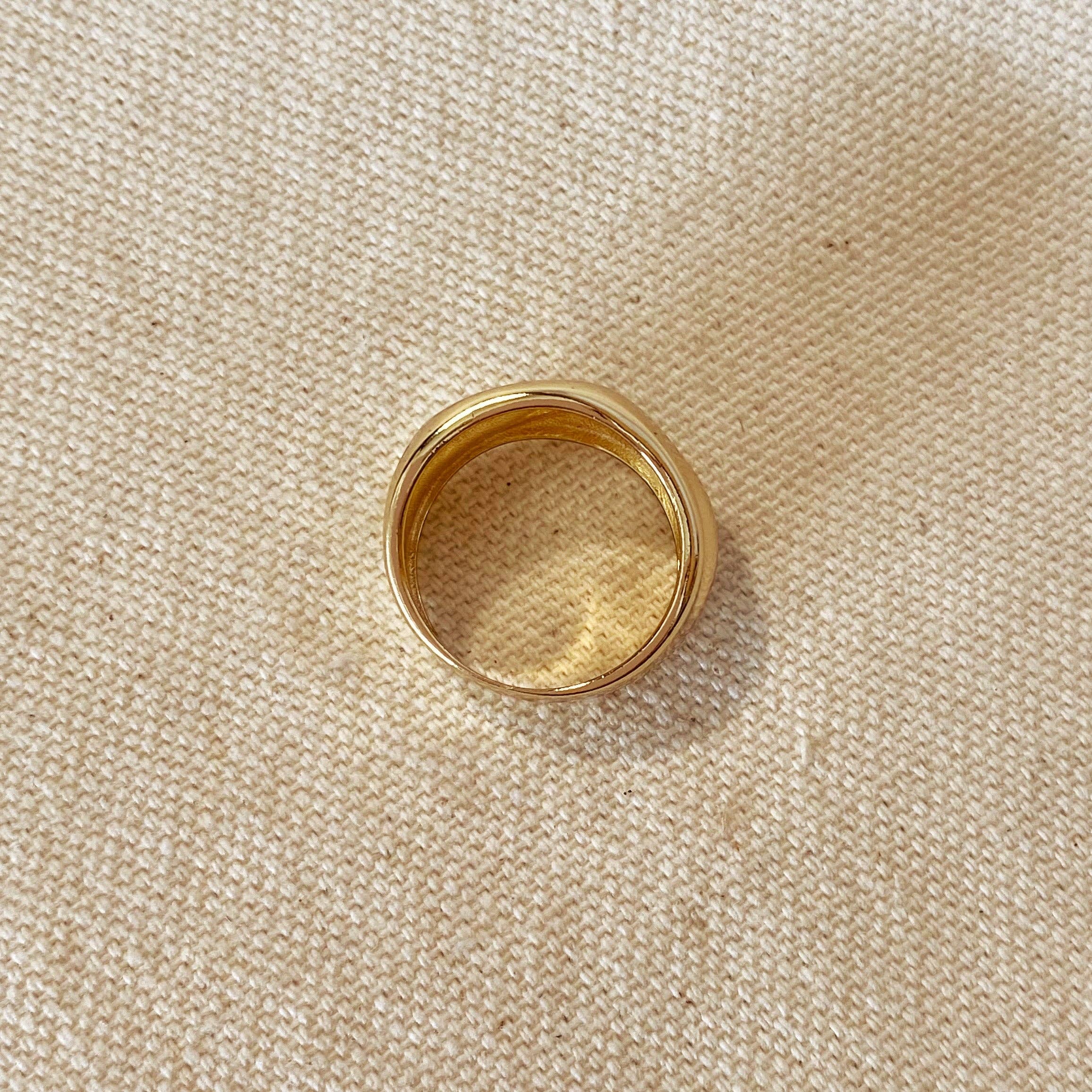 Size 7 - 18k Gold Filled Wavy Wide Band Ring, photo 5 of 5
