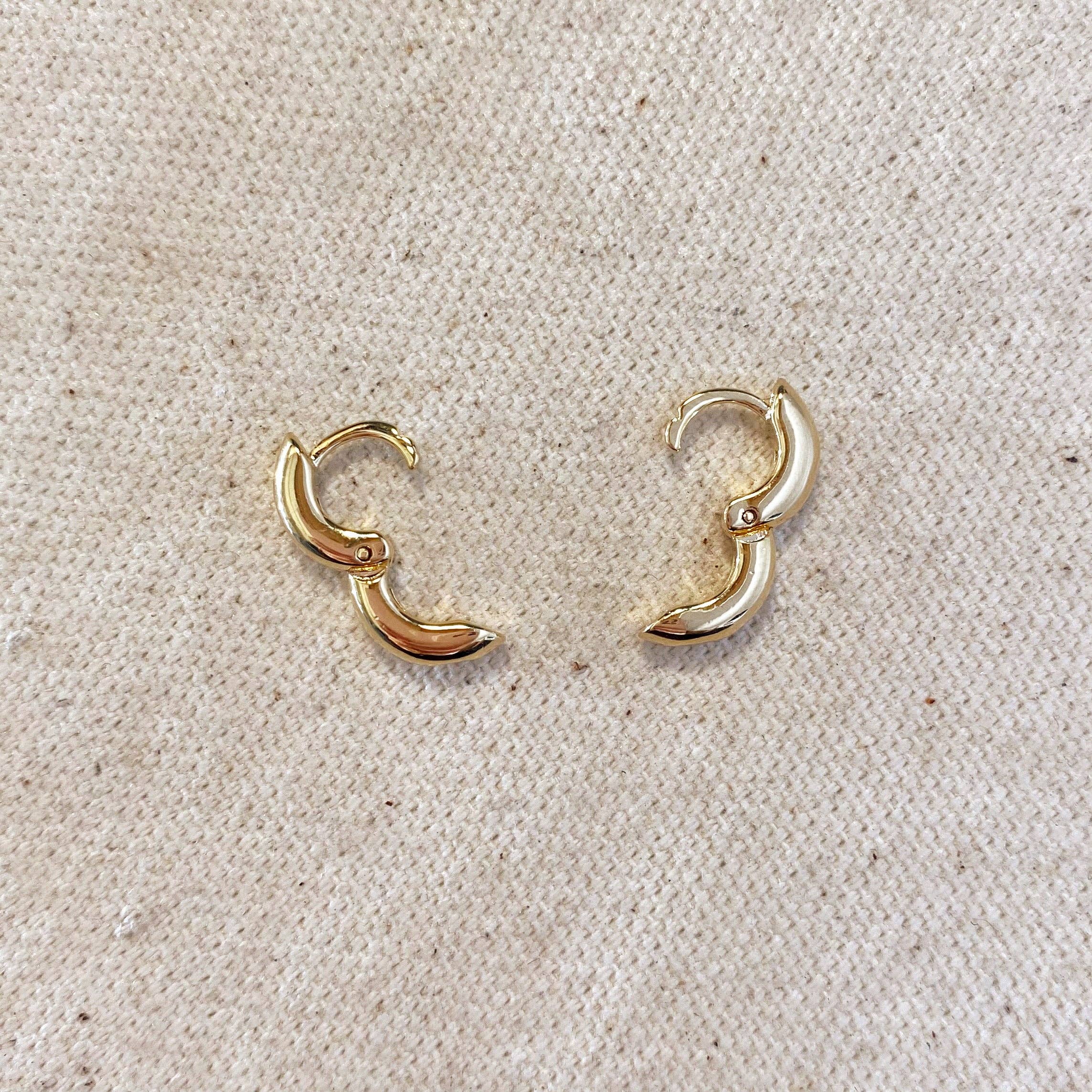 18k Gold Filled Mini Rounded Hoop Earring, photo 4 of 5