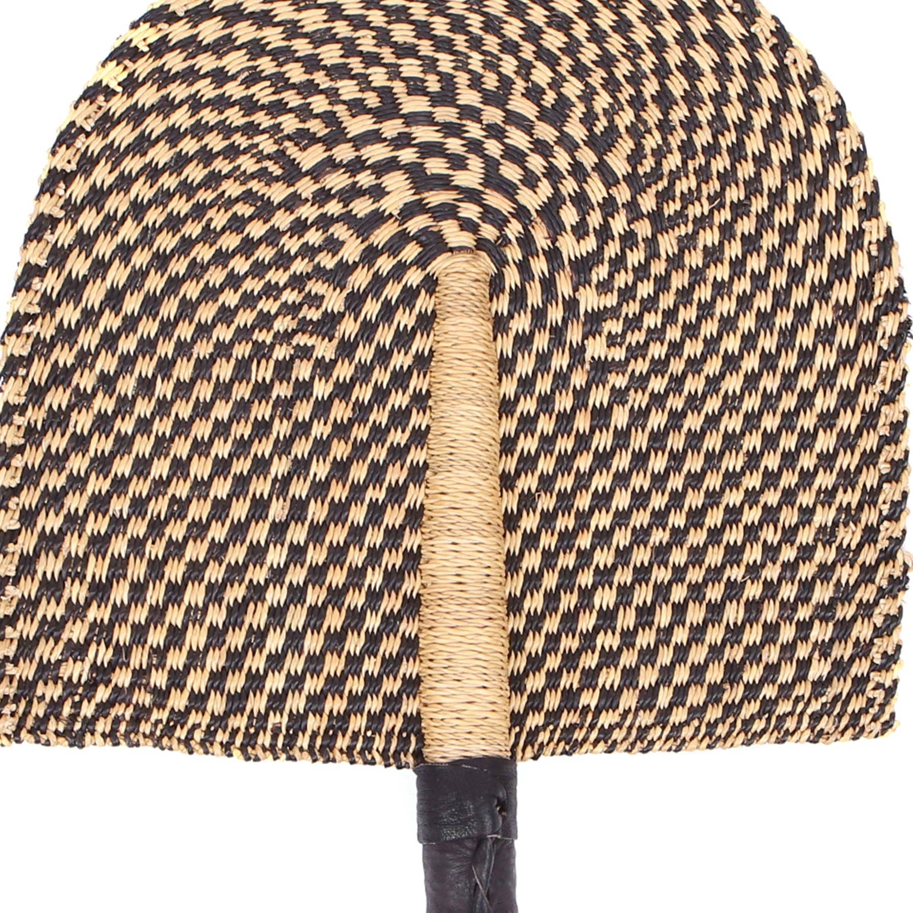 Modern Fan - 16" Checkered Black & Natural, photo 4 of 6