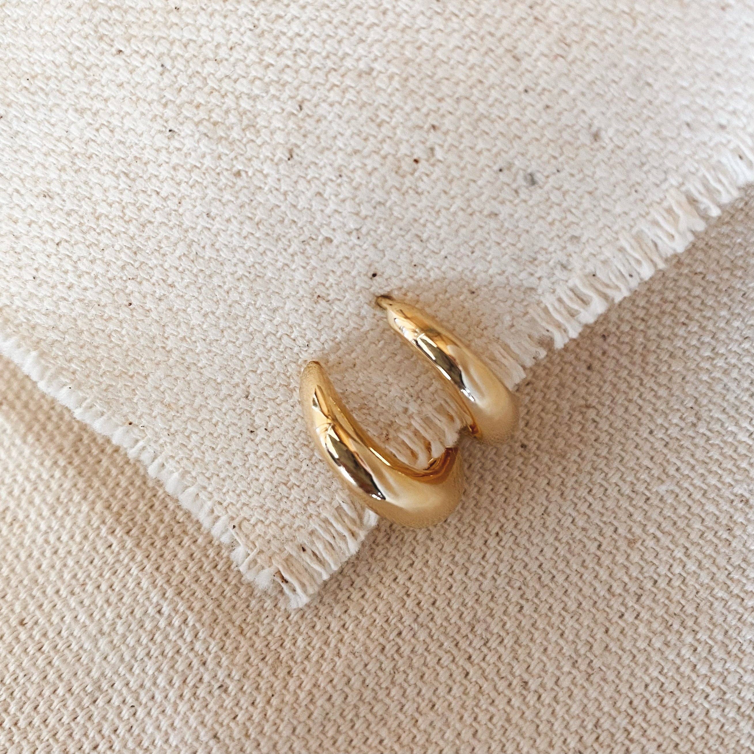 18k Gold Filled Artisan Style Clicker Hoop Earrings, photo 1 of 6