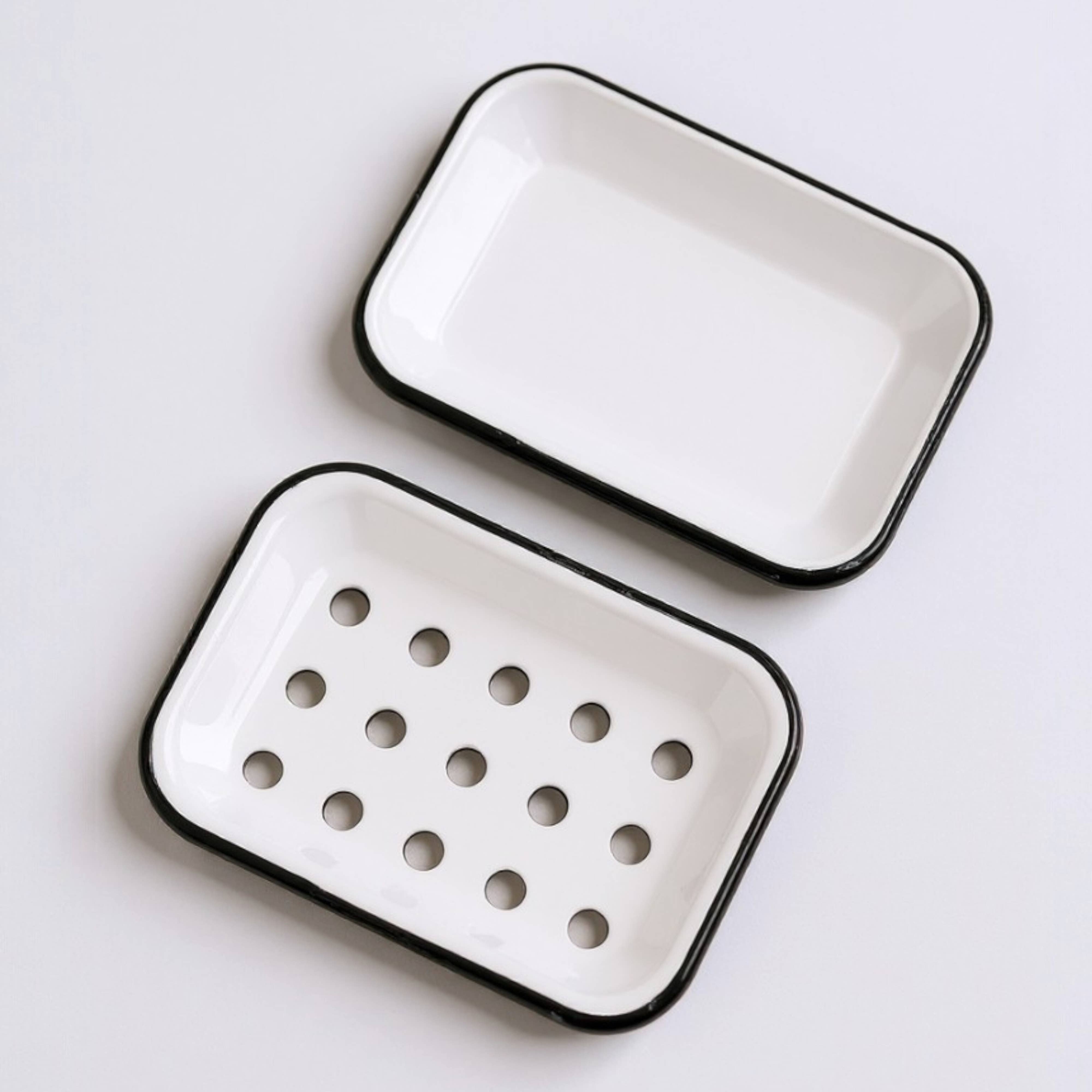 Enamel soap dish in white, photo 4 of 5