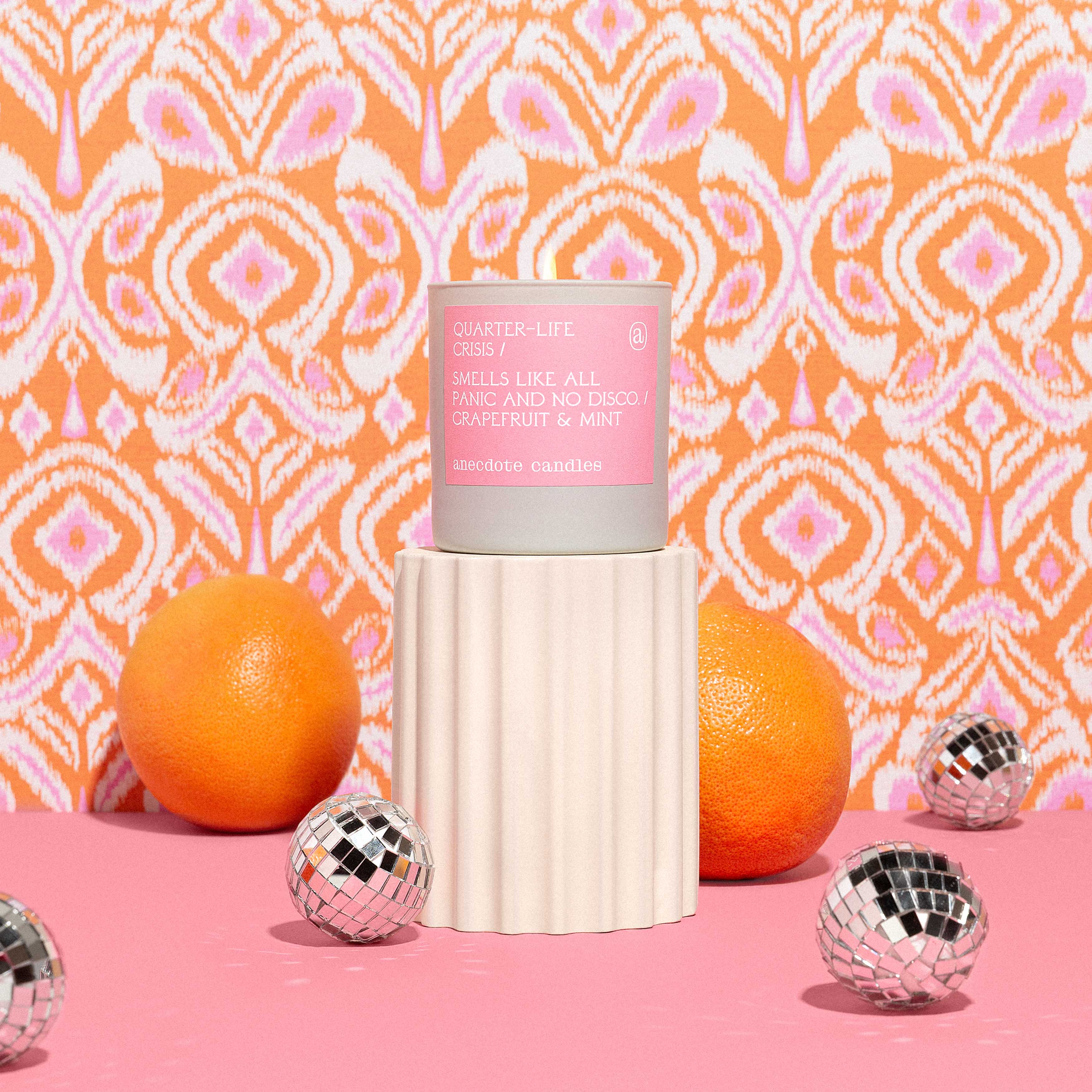 Quarter-life Crisis (Grapefruit & Mint) Candle: 7.8 oz Glass Jar, photo 4 of 8
