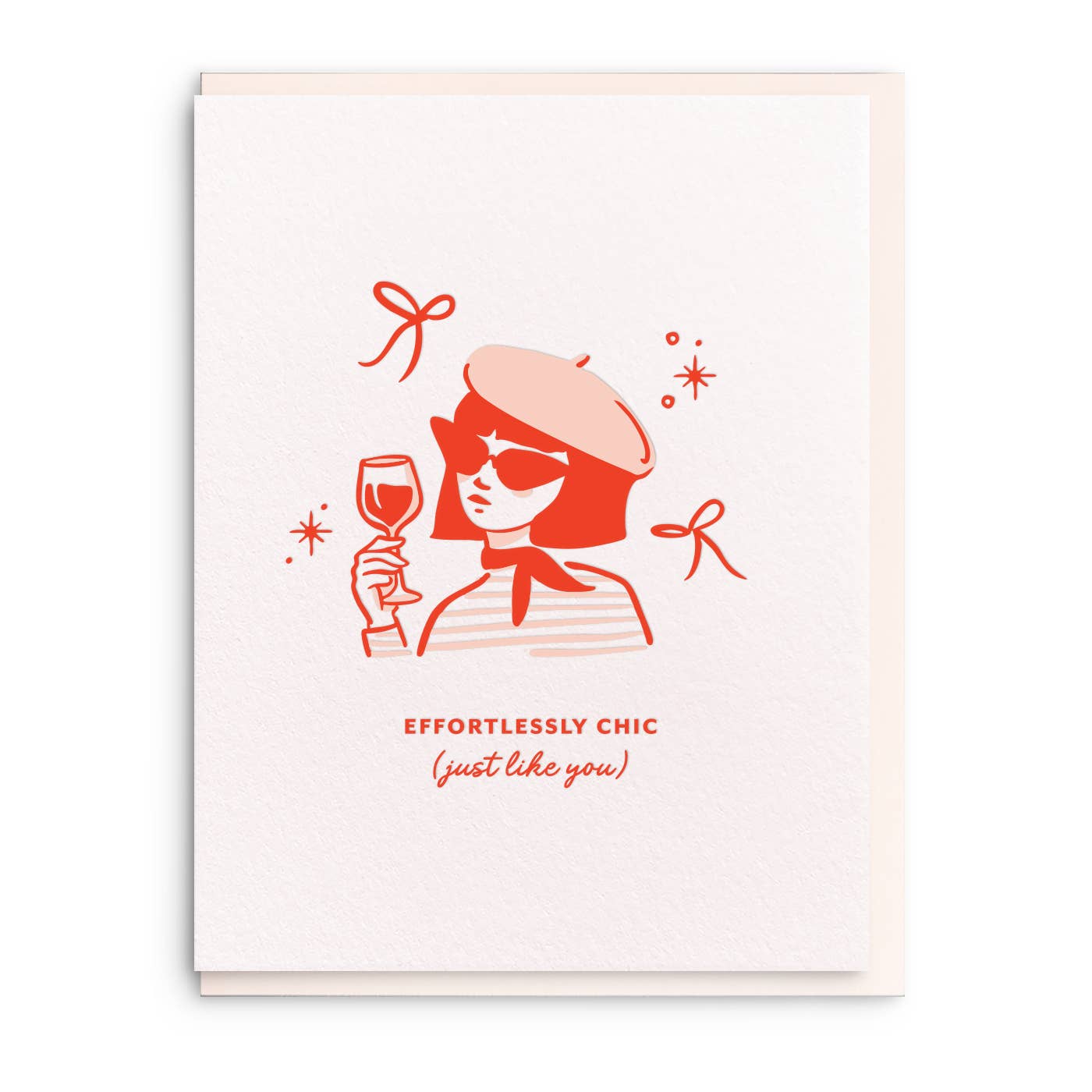 Effortlessly Chic, Letterpress Friendship Greeting Card, photo 1 of 4