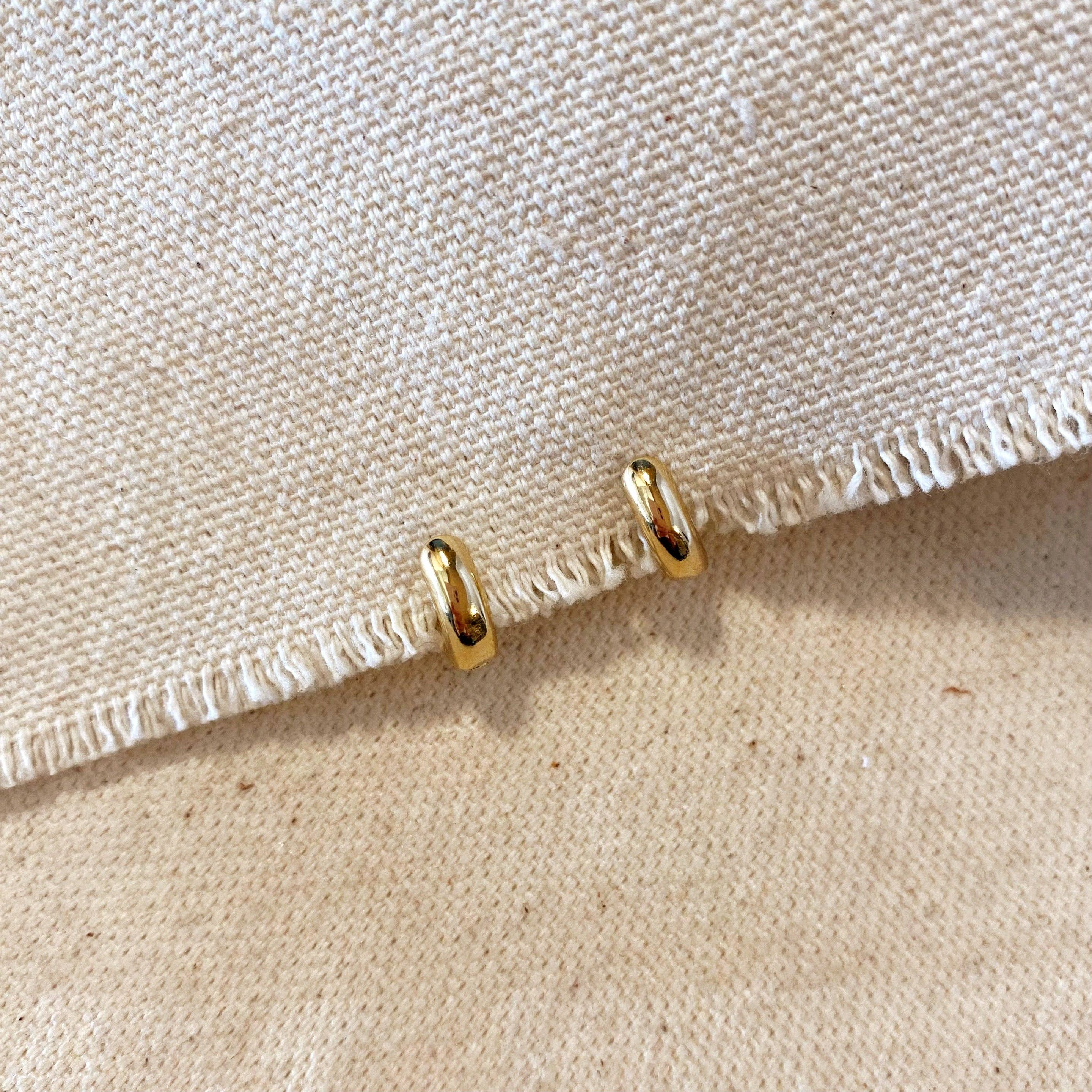 18k Gold Filled Mini Rounded Hoop Earring, photo 2 of 5