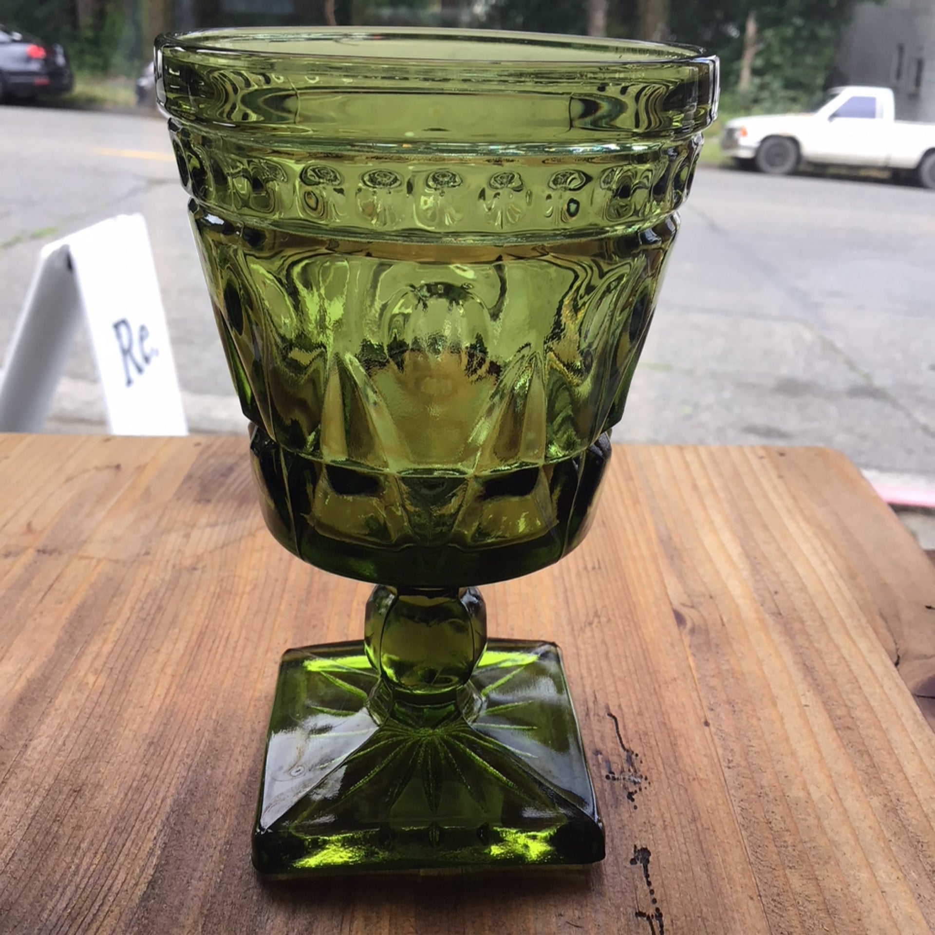 Green fancy cups